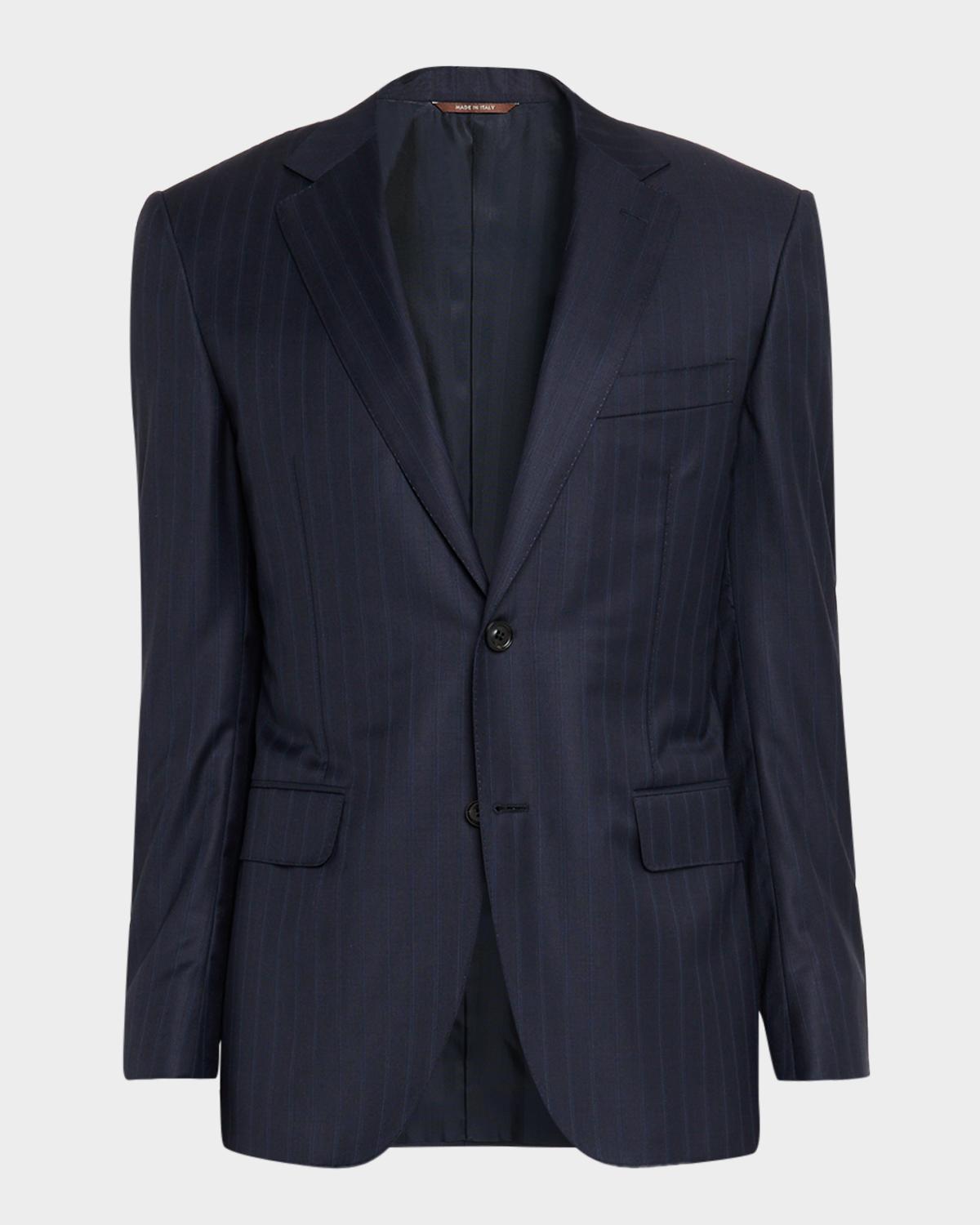 Canali Men's Tonal Stripe Wool Stretch Sport Coat