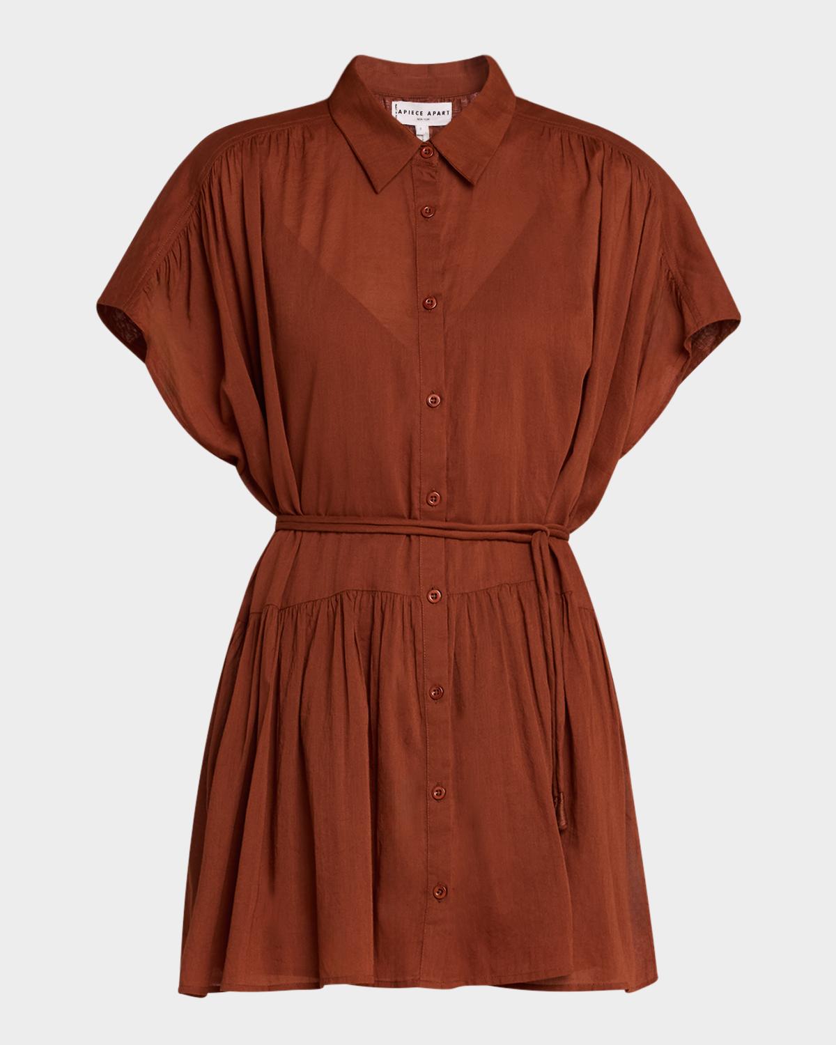 Apiece Apart Agnezca Organic Cotton Voile Mini Shirtdress