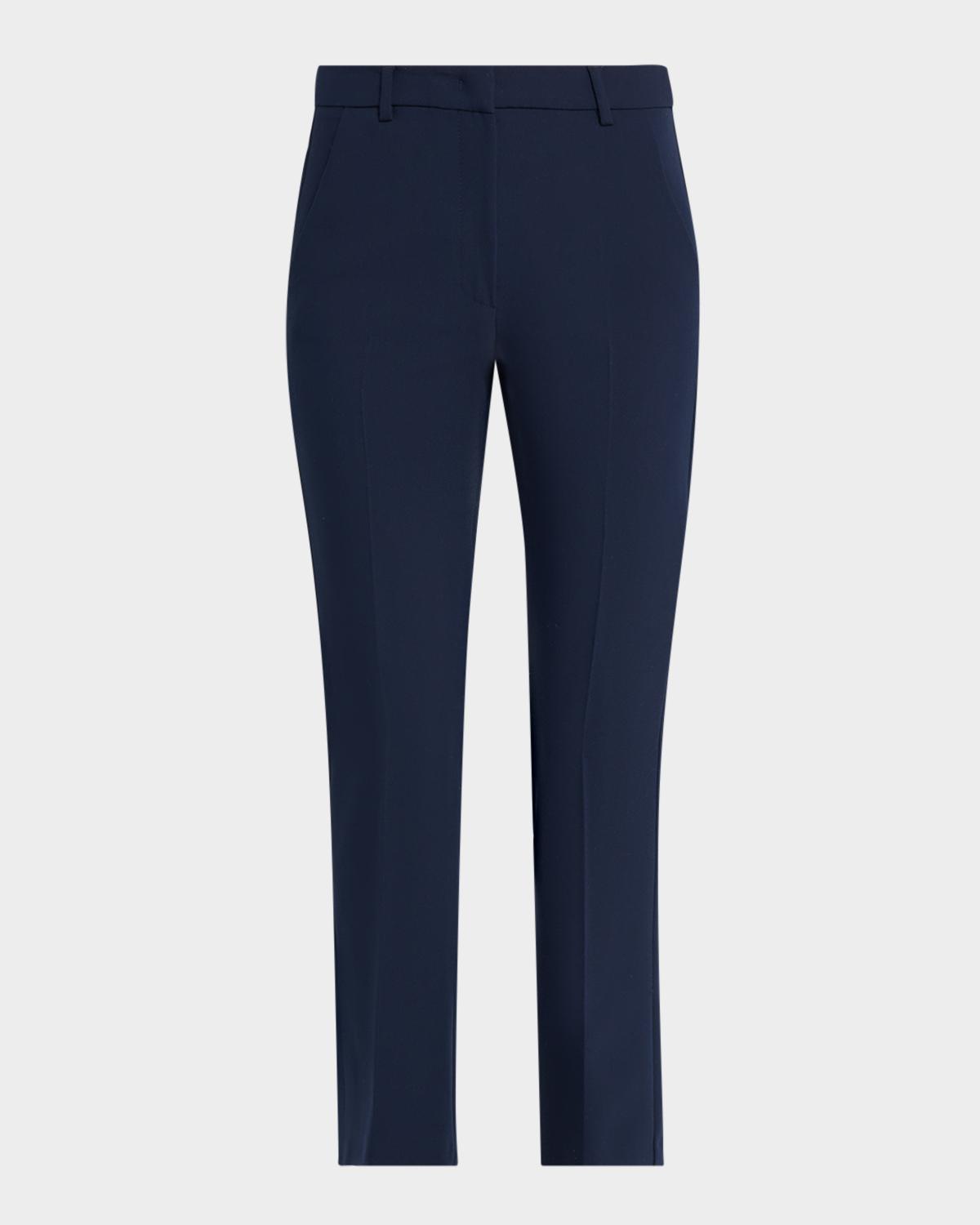 Weekend Max Mara Freda Cropped Stretch Canvas Slim Trousers