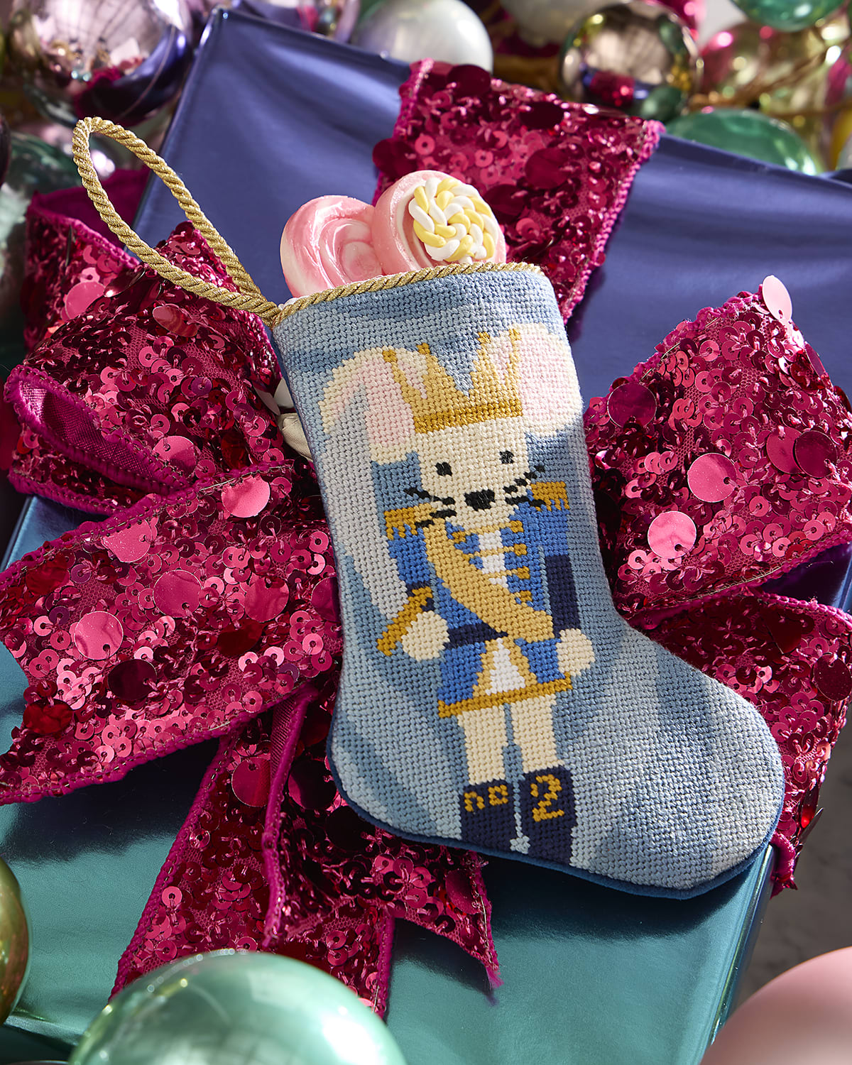 Bauble Stockings x Sainty Nelsen "The Mouse King" Mini Bauble Stocking