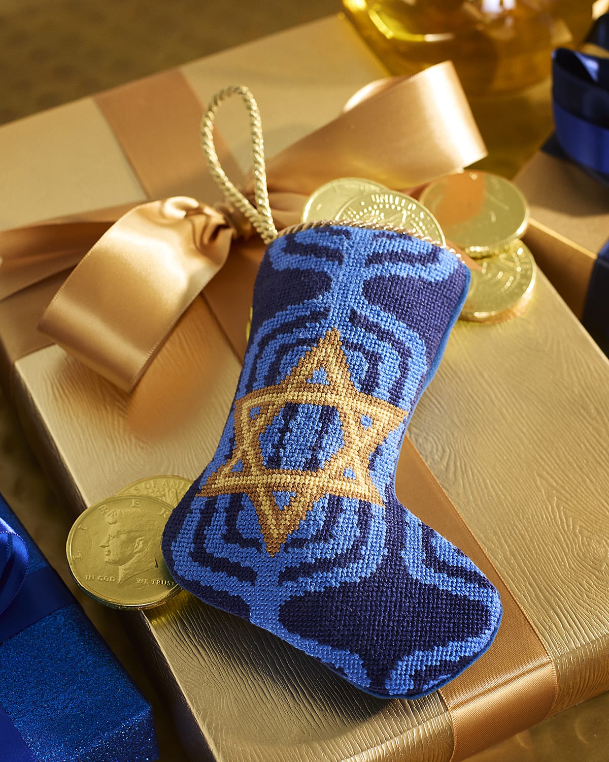 Bauble Stockings x Sainty Nelsen "A Latke Like Hanukkah" Mini Bauble Stocking