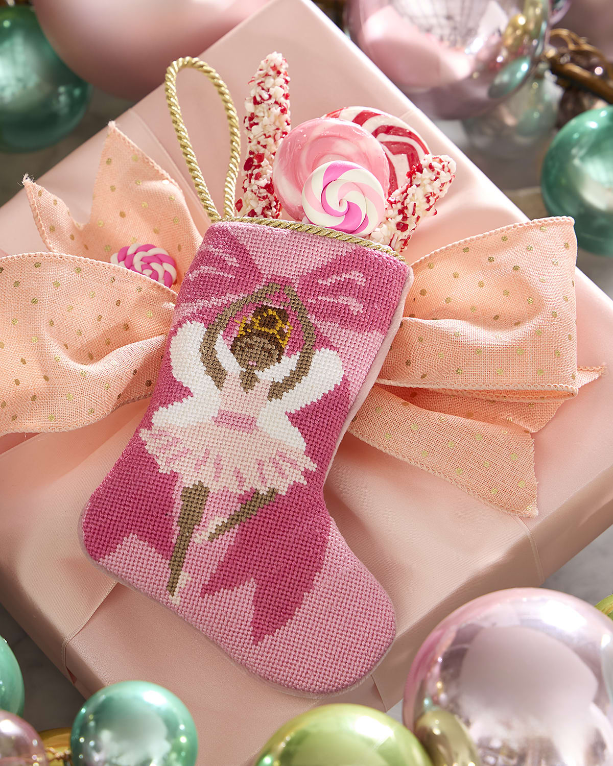 Bauble Stockings x Sainty Nelsen "The Brianna Ballerina" Mini Bauble Stocking