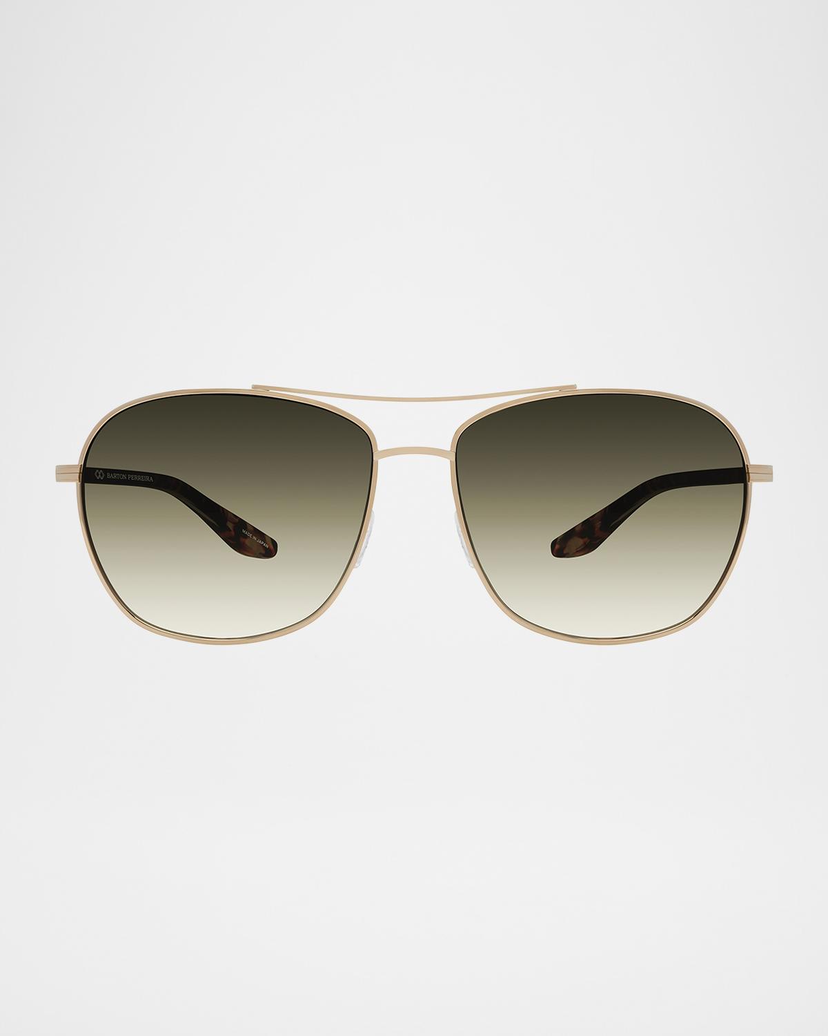 Barton Perreira Sully Aviator Titanium Sunglasses