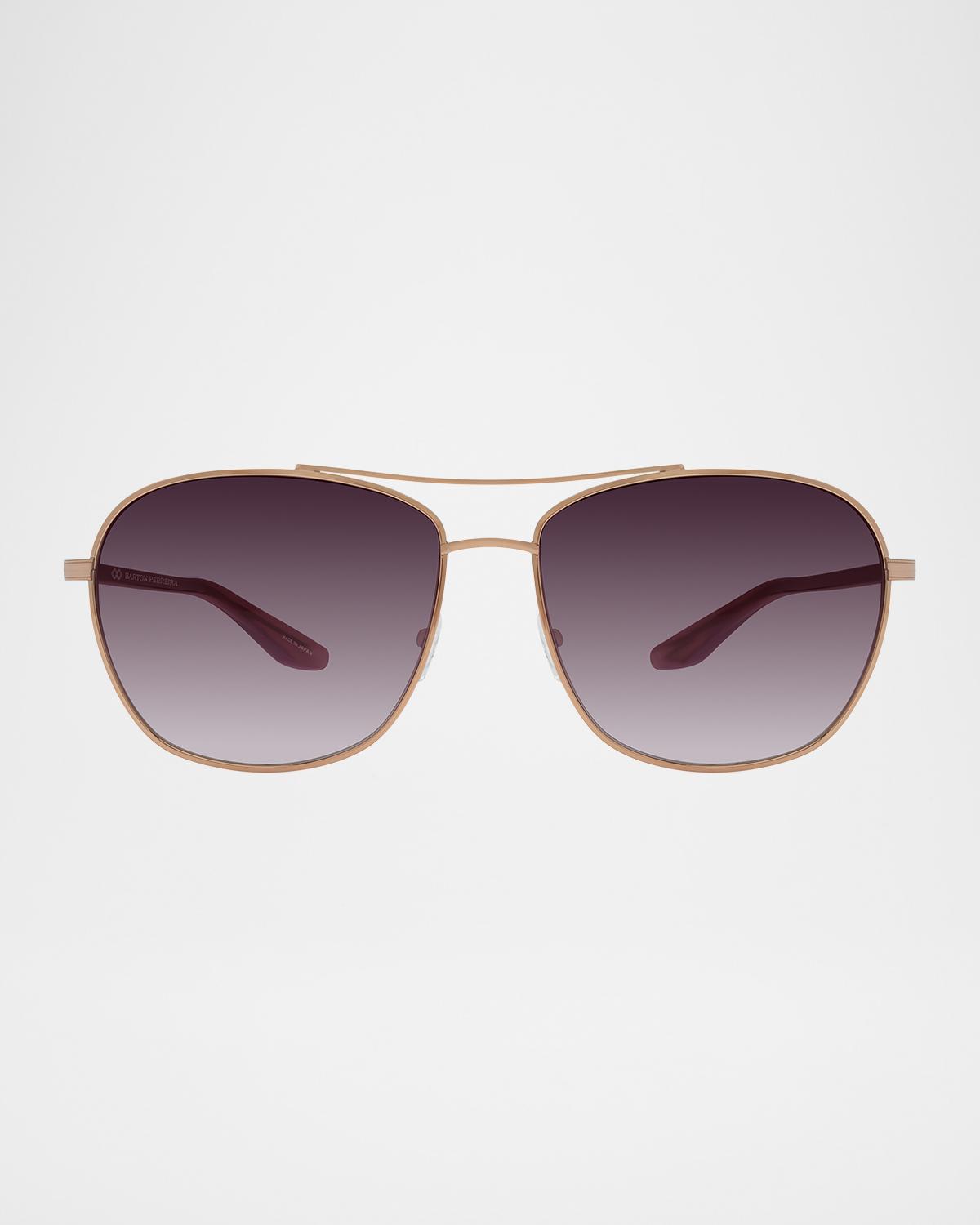 Barton Perreira Sully Aviator Titanium Sunglasses