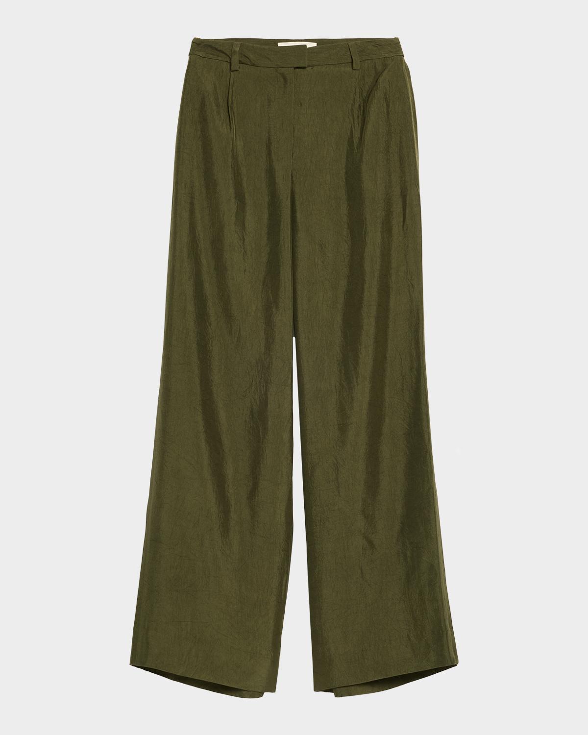 Jason Wu Collection Crinkled Satin Straight-Leg Trousers