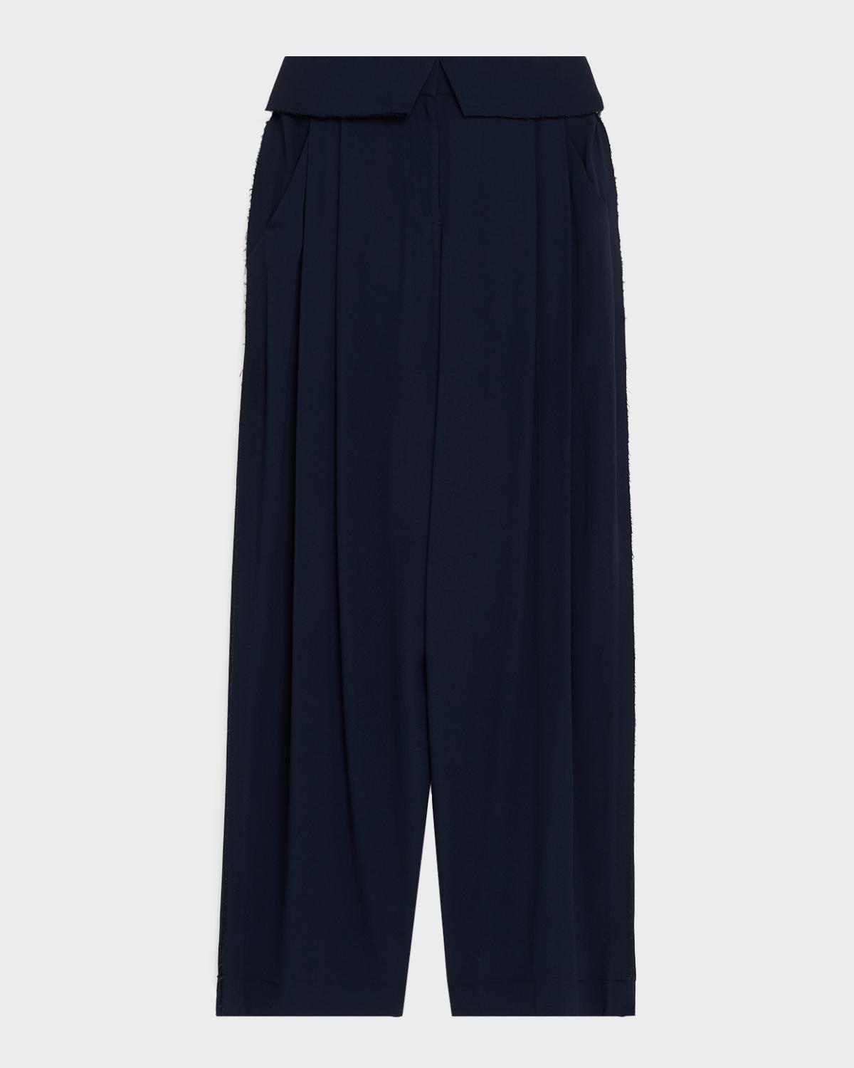 Jason Wu Collection Foldover-Waist Pleated Wide-Leg Pants