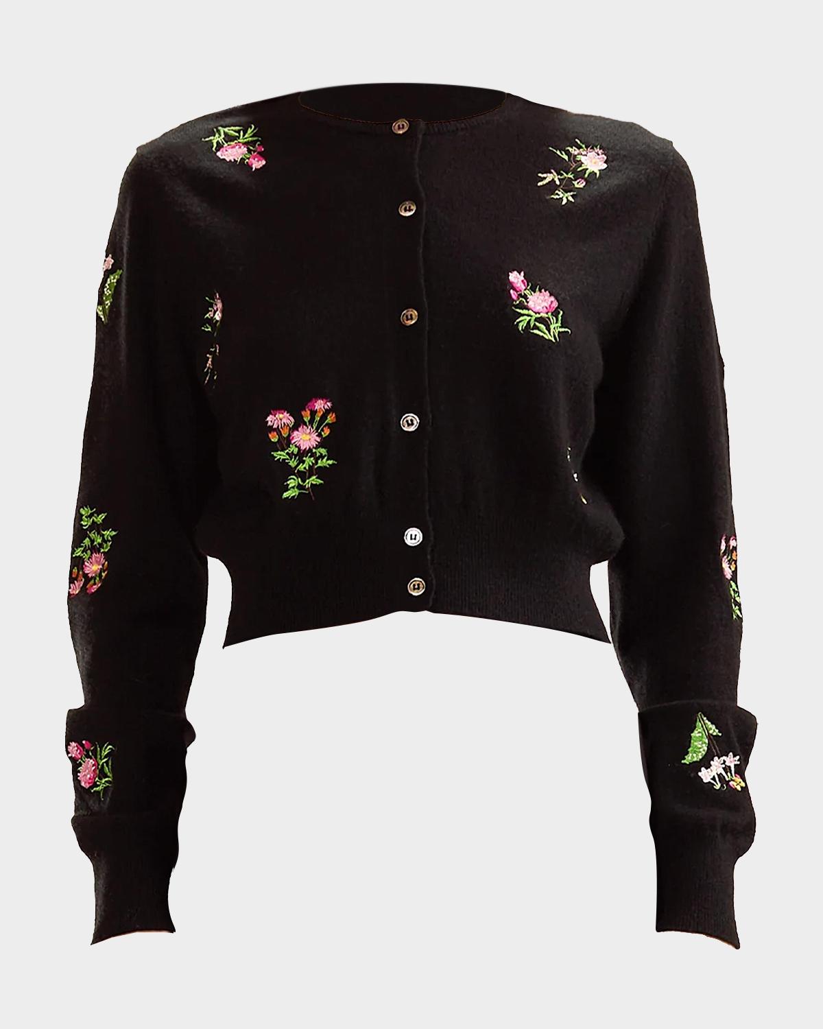 Cynthia Rowley Forget Me Not Embroidered Floral Cardigan