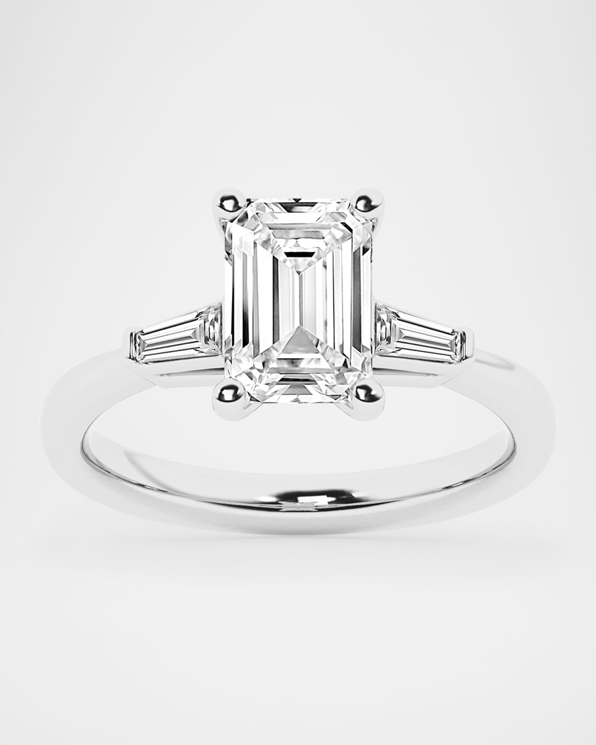 Neiman Marcus Lab Grown Diamonds Lab Grown Diamond 18K White Gold Emerald Cut Ring, 3.25tcw, Size 7