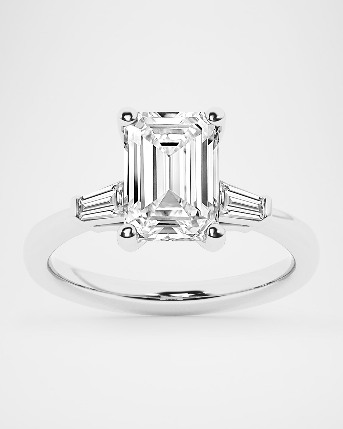 Neiman Marcus Lab Grown Diamonds Lab Grown Diamond 18K White Gold Emerald Cut Ring, 3.25tcw, Size 7