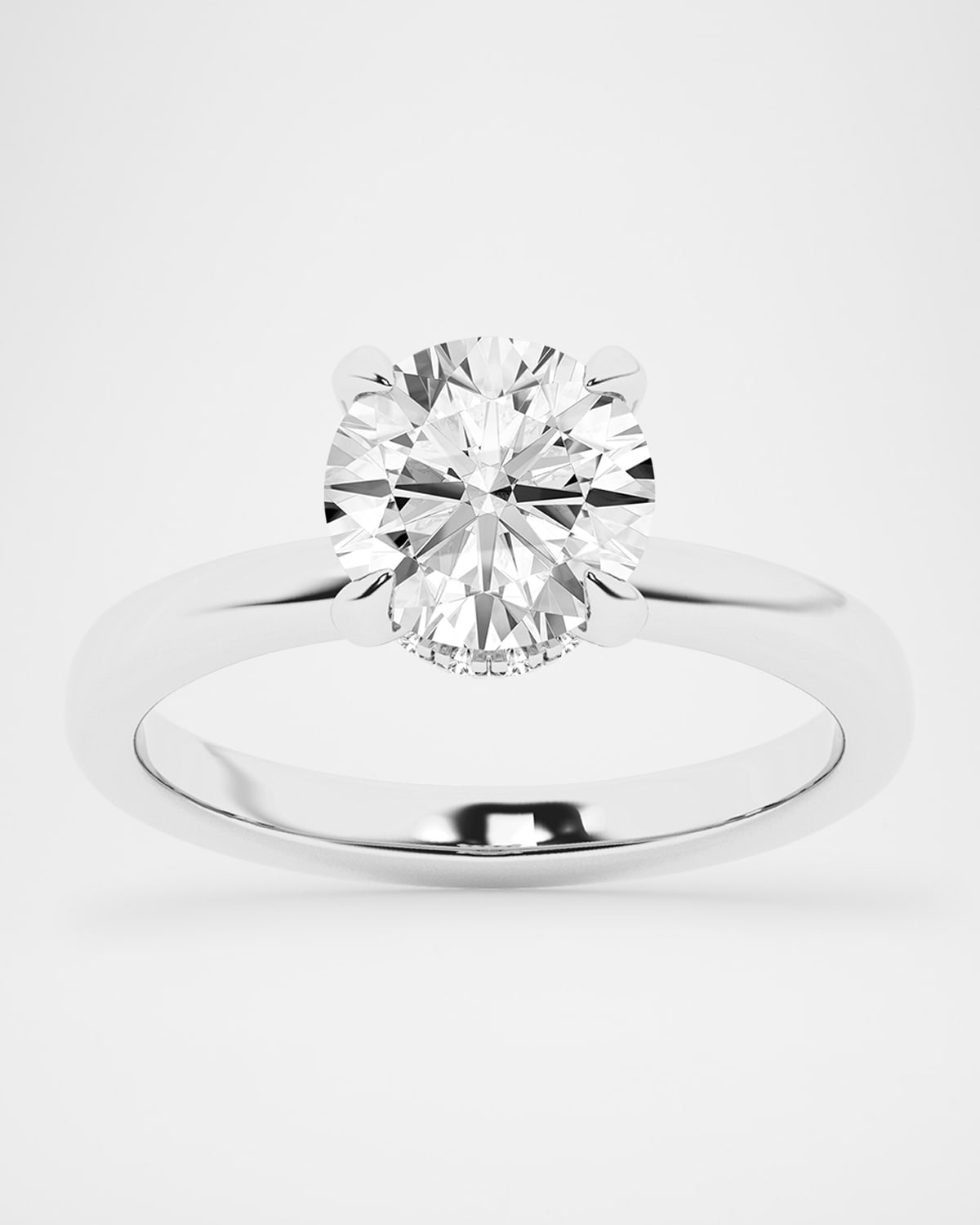 Neiman Marcus Lab Grown Diamonds Lab Grown Diamond 18K Gold Round Solitaire Ring, 2.07tcw, Size 7