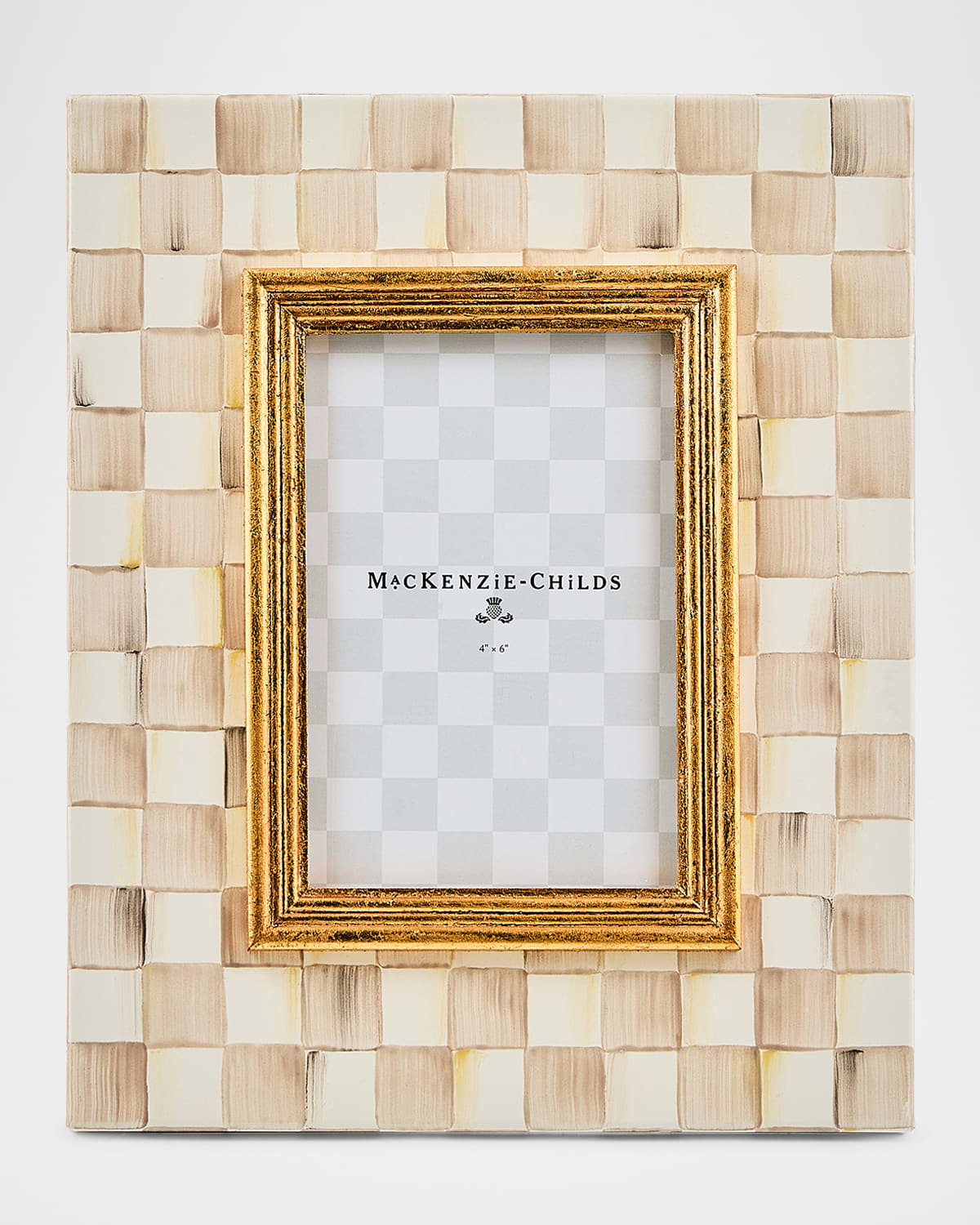 Mackenzie-childs Mocha Check Frame, 4" X 6"