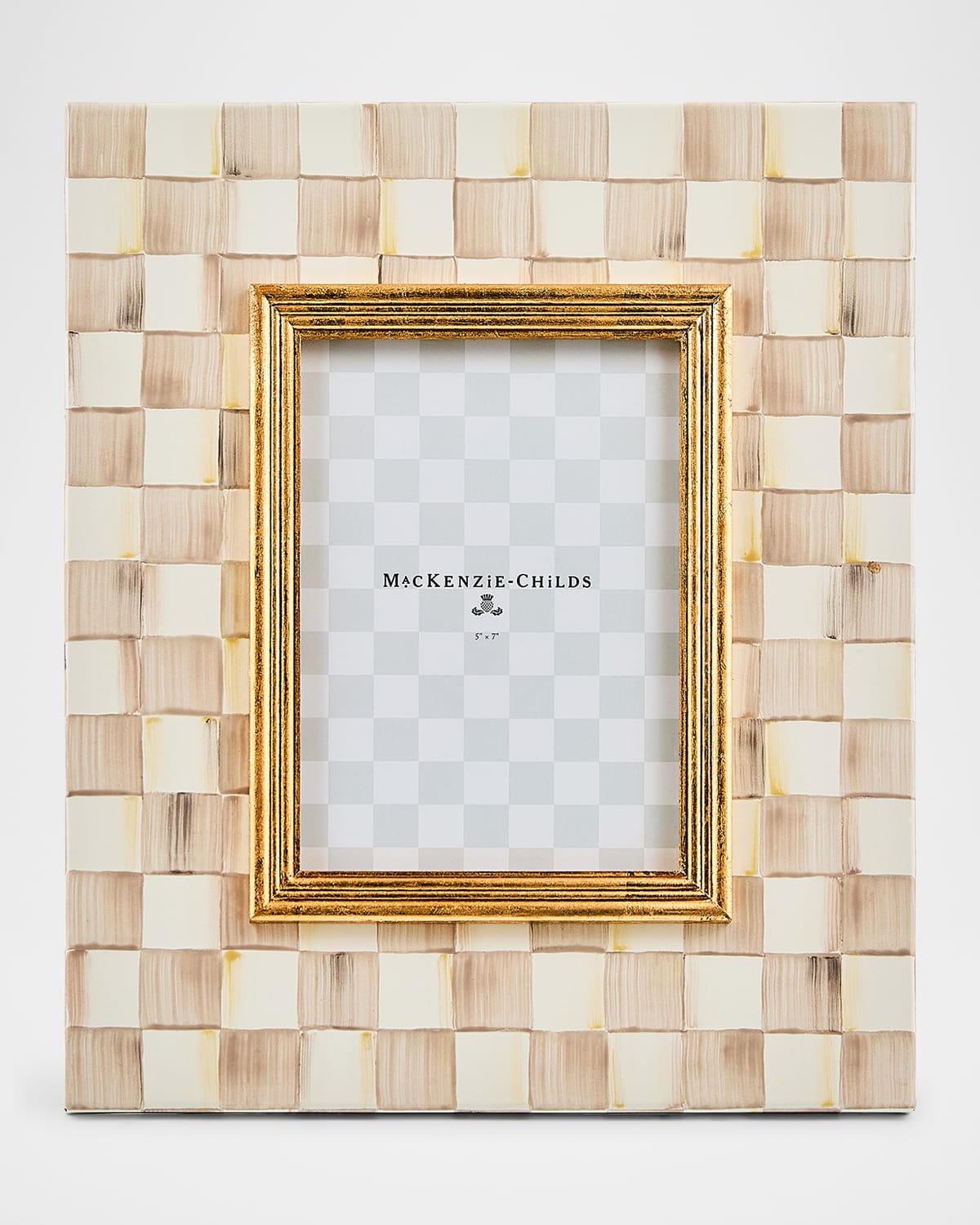 Mackenzie-childs Mocha Check Frame, 5" X 7"