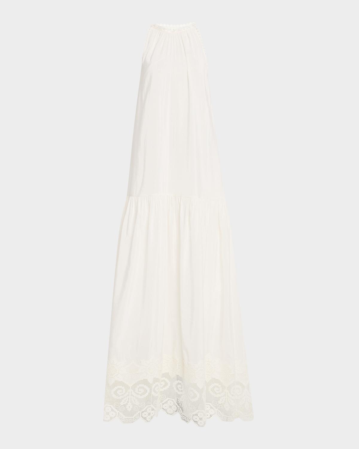 Kobi Halperin Teri Lace-Trim Halter Maxi Dress