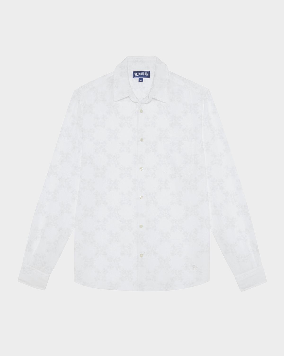 Vilebrequin Men's Cotton-Linen Solid Sport Shirt