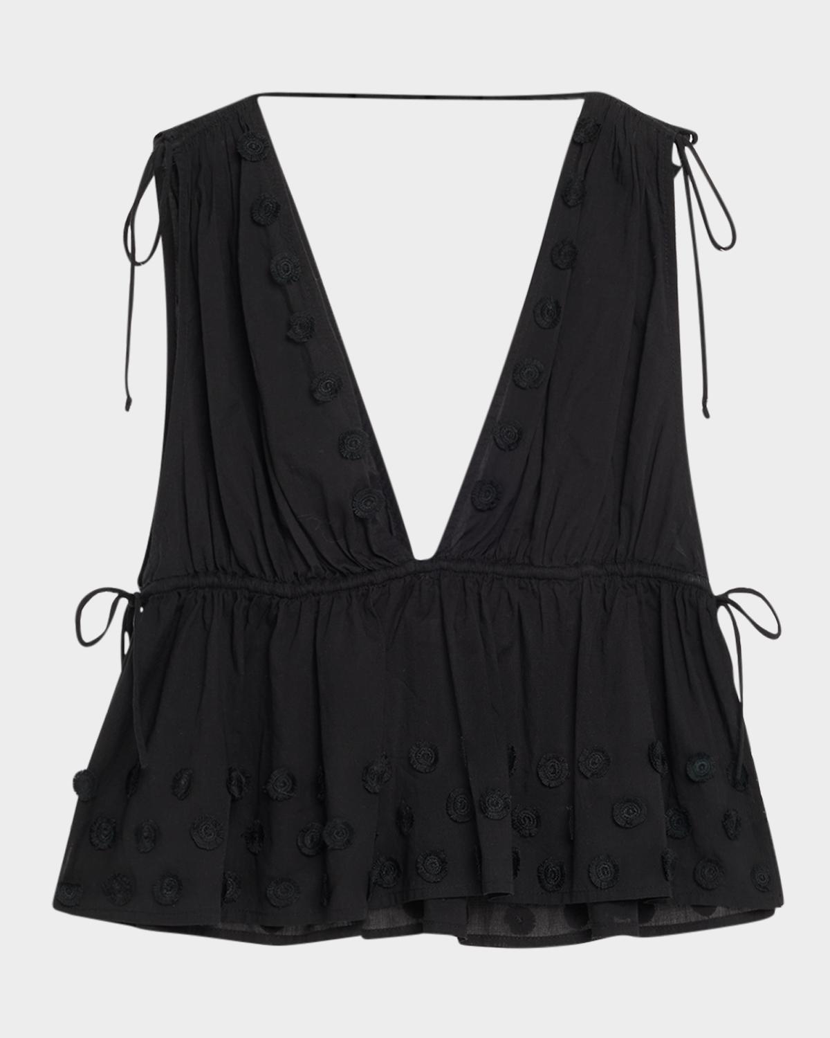 Ulla Johnson Anya Plunge V-Neck Coverup Top