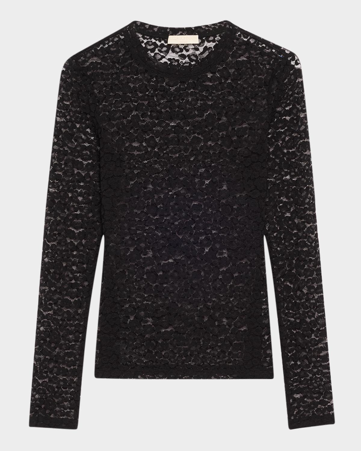 Ulla Johnson Anise Leopard Long-Sleeve Top