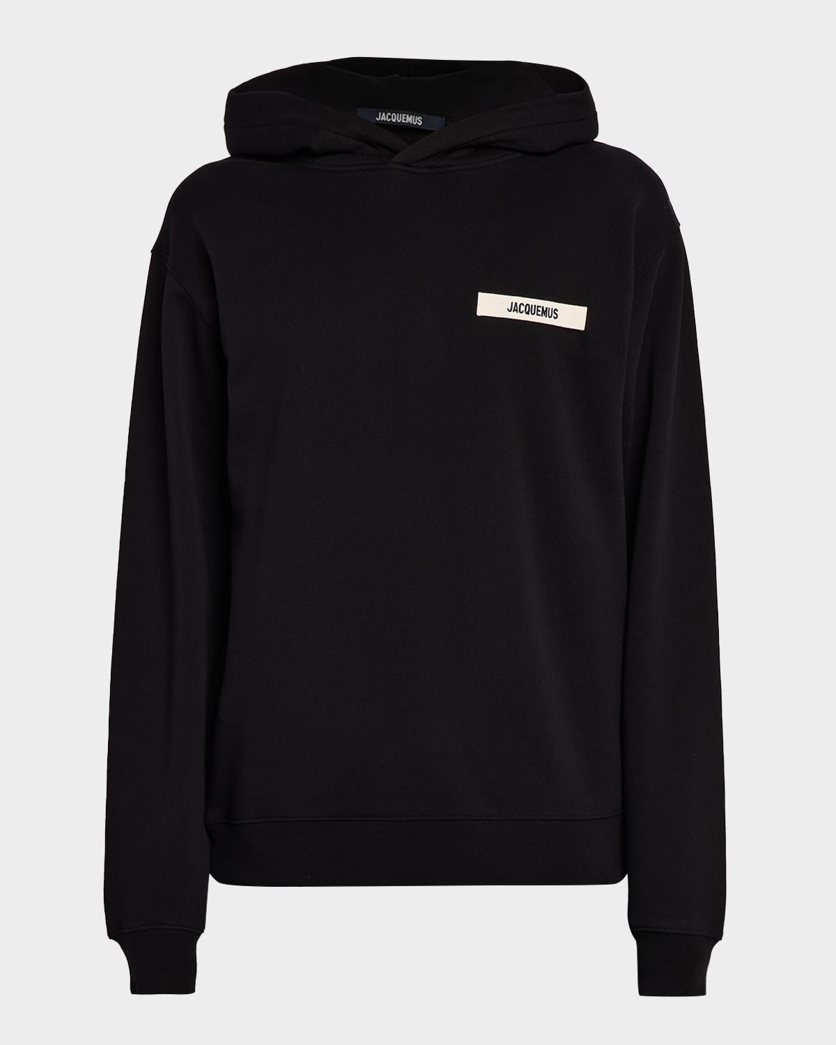 Jacquemus Men's Grosgrain Logo Cotton Hoodie