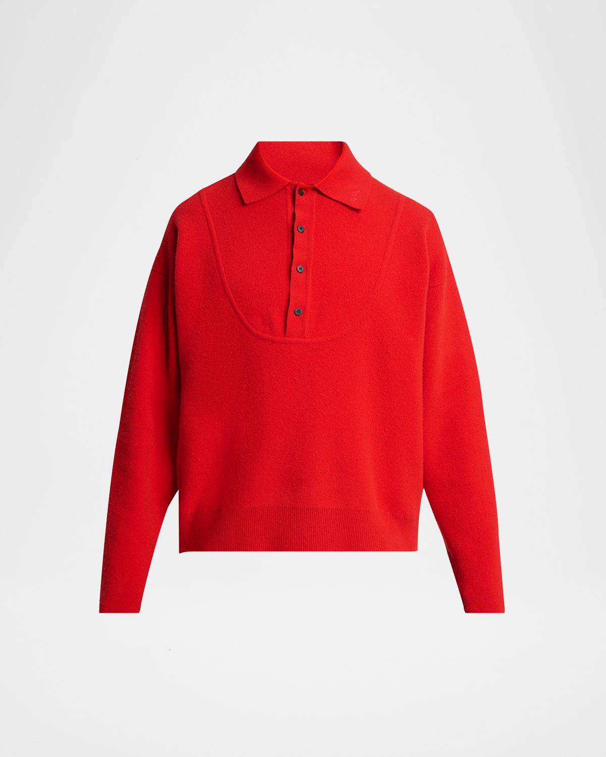 Jacquemus Men's Doppio Wool and Nylon Cardigan