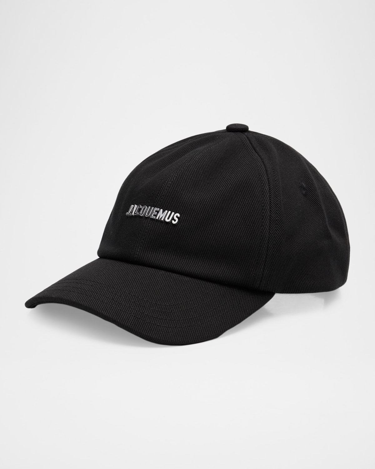 Jacquemus Men & Apos;s Gadjo Denim Metal-logo Baseball Cap In Black