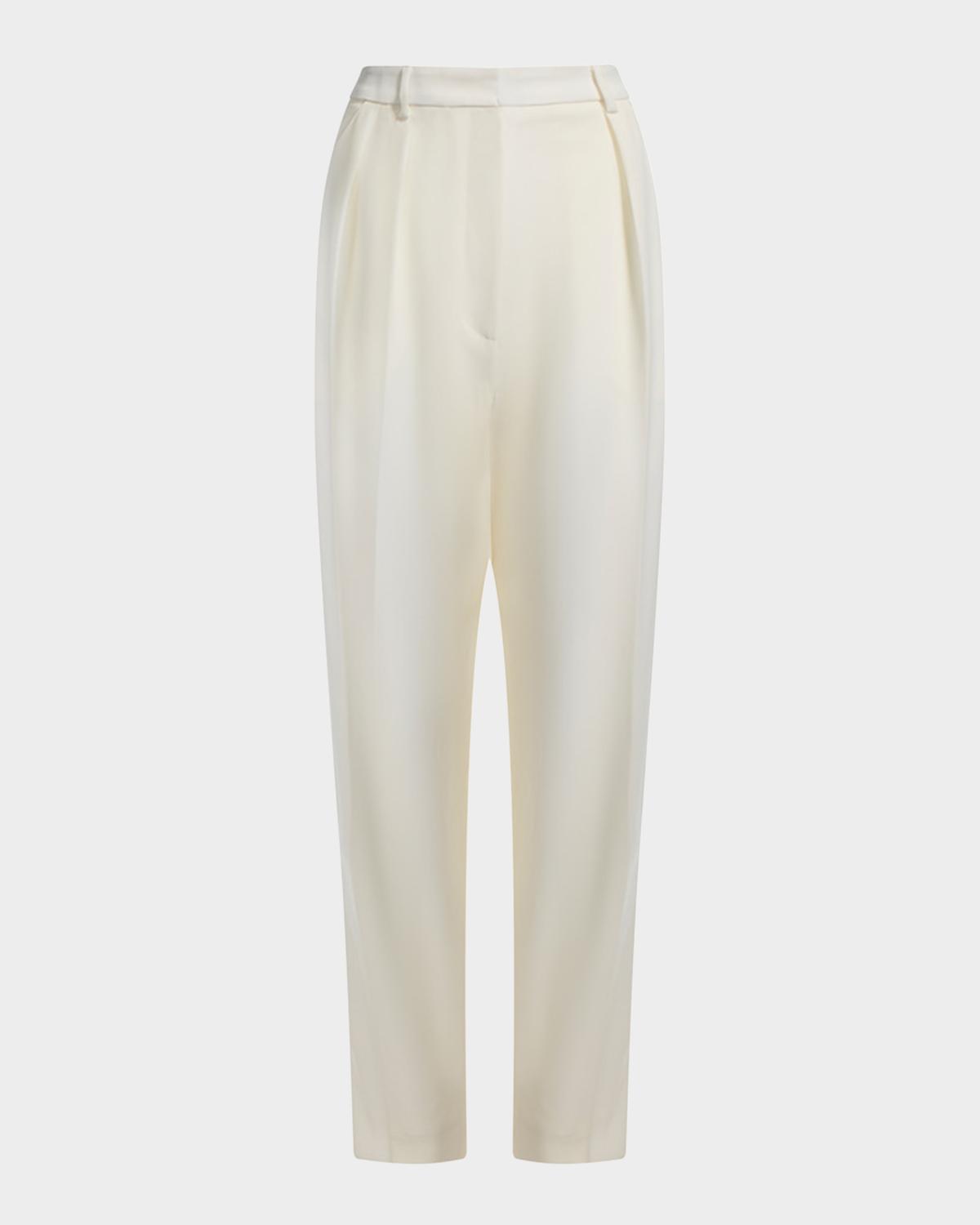 Altuzarra Emmett Pleated Tapered-Leg Wool Pants
