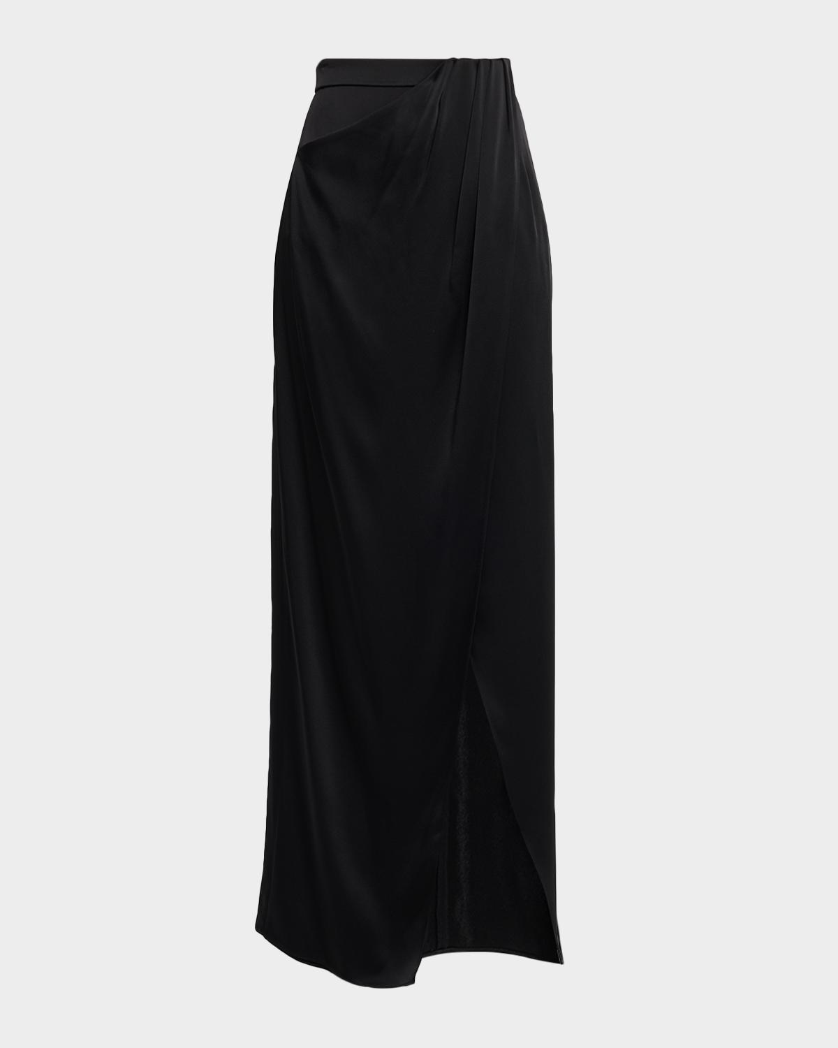 LAPOINTE Satin Wrap Maxi Skirt