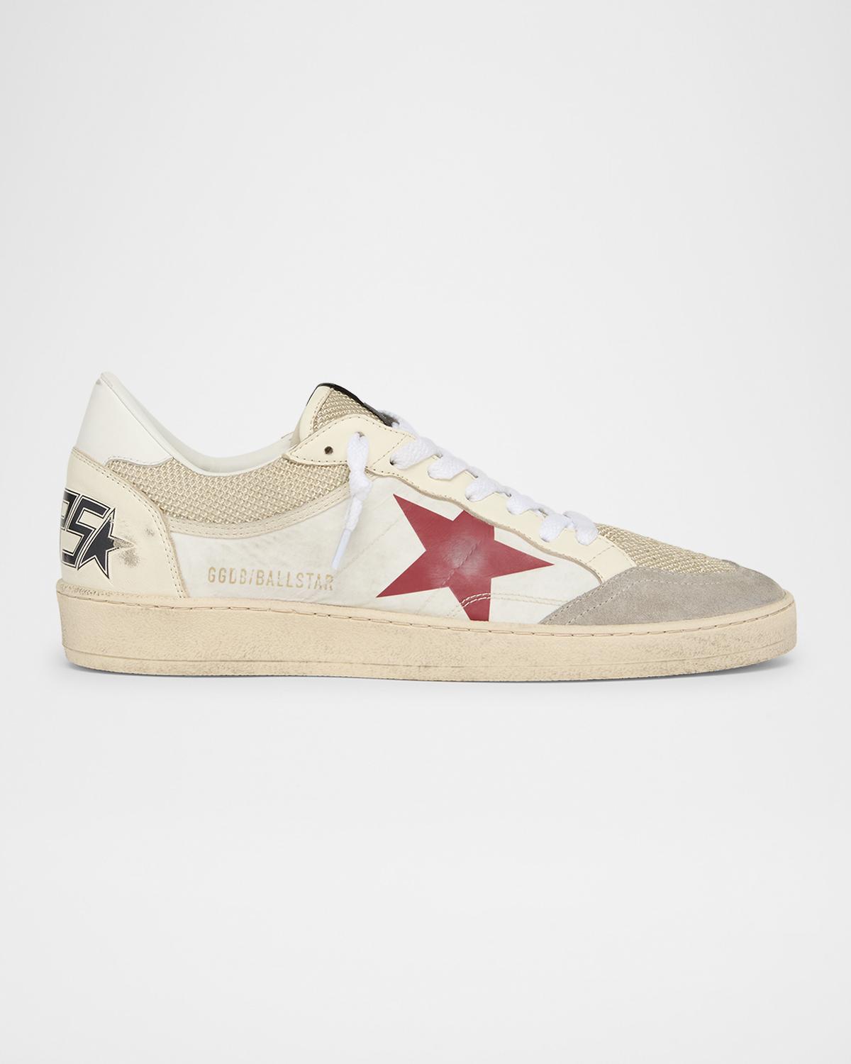Golden Goose Men's Ball Star Mesh and Leather Low-Top Sneakers