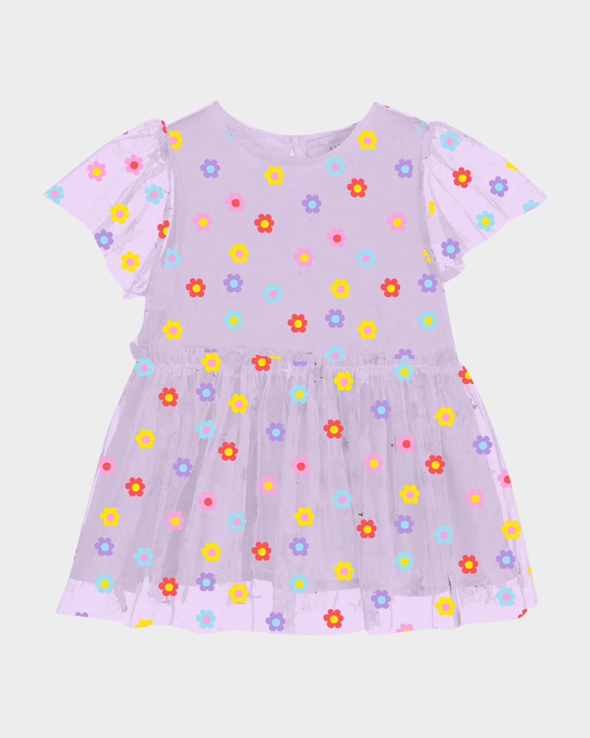 Stella McCartney Kids Girl 's Flowers Tulle Short-Sleeve Dress, Size 6M-18M