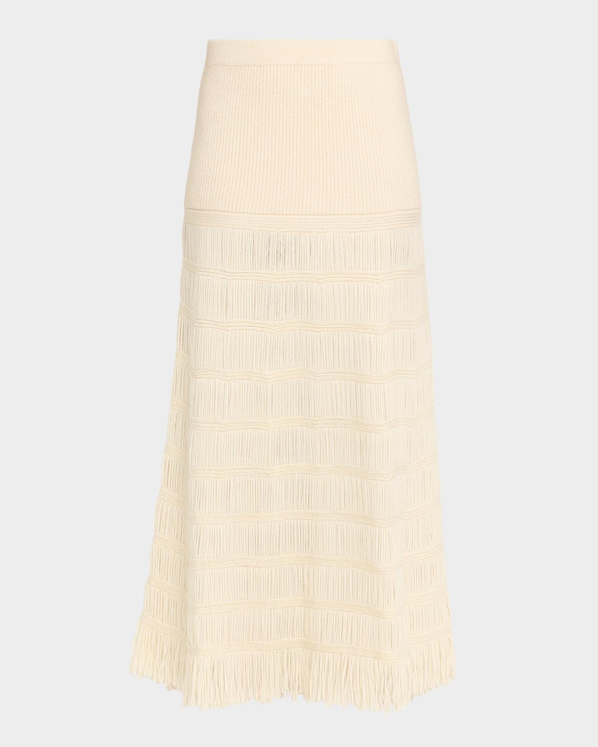 Diotima Alba Fringed Knit Maxi Skirt