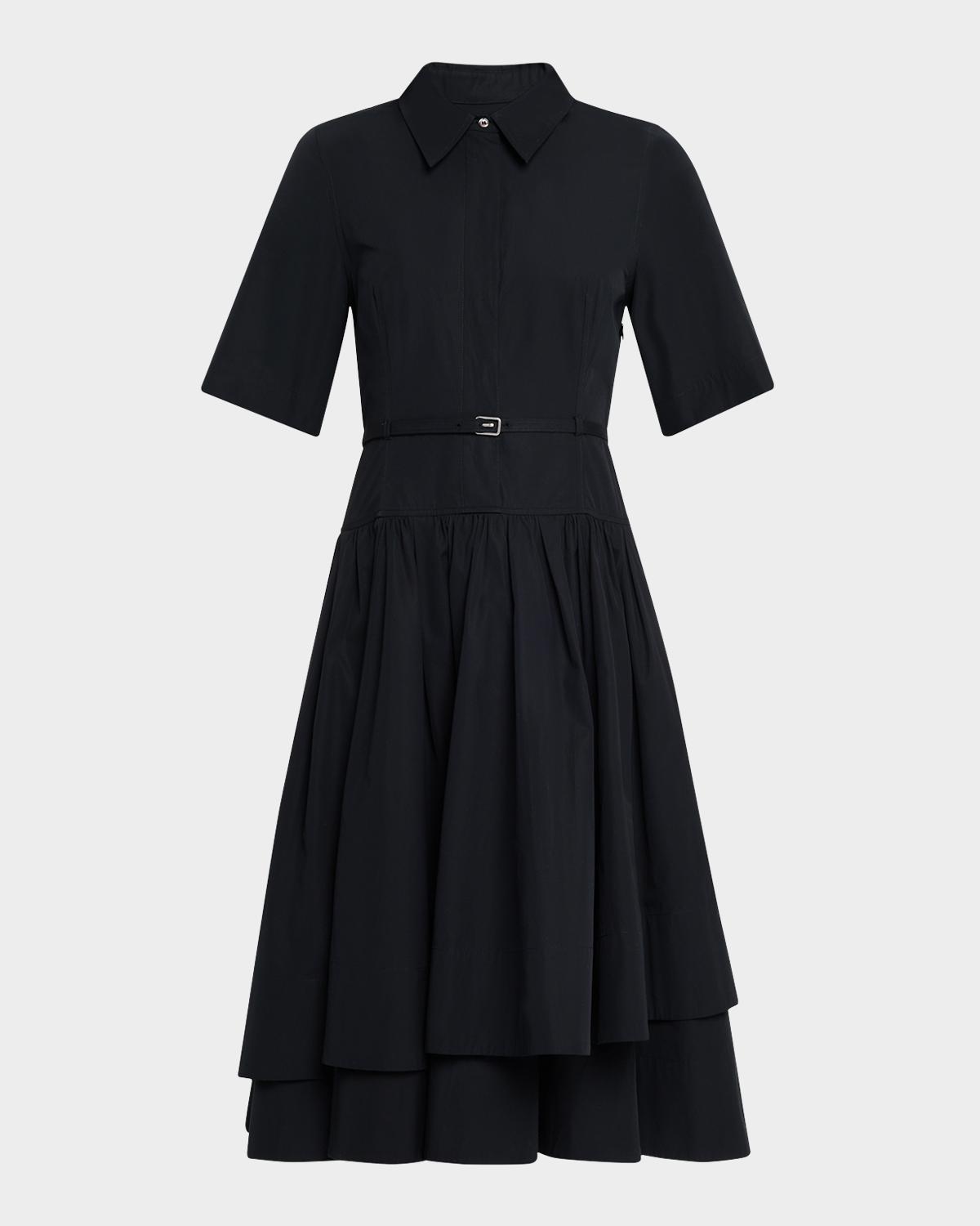 Co Short-Sleeve Belted A-line Dress