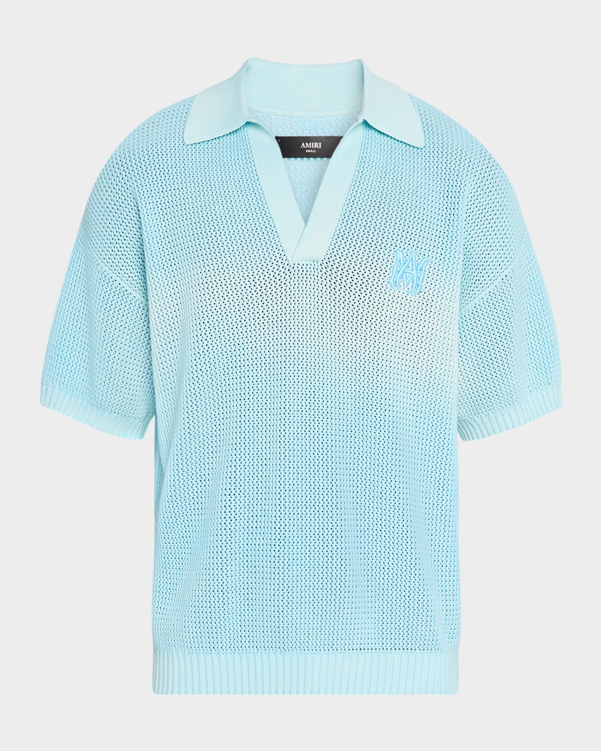 Amiri Men's Cotton Knit Johnny Collar Polo Shirt