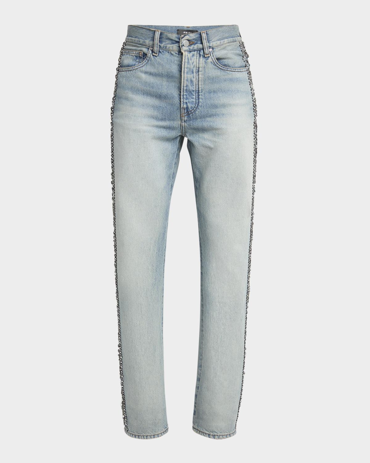 Amiri Men's Straight-Fit Crystal Bandana Jeans