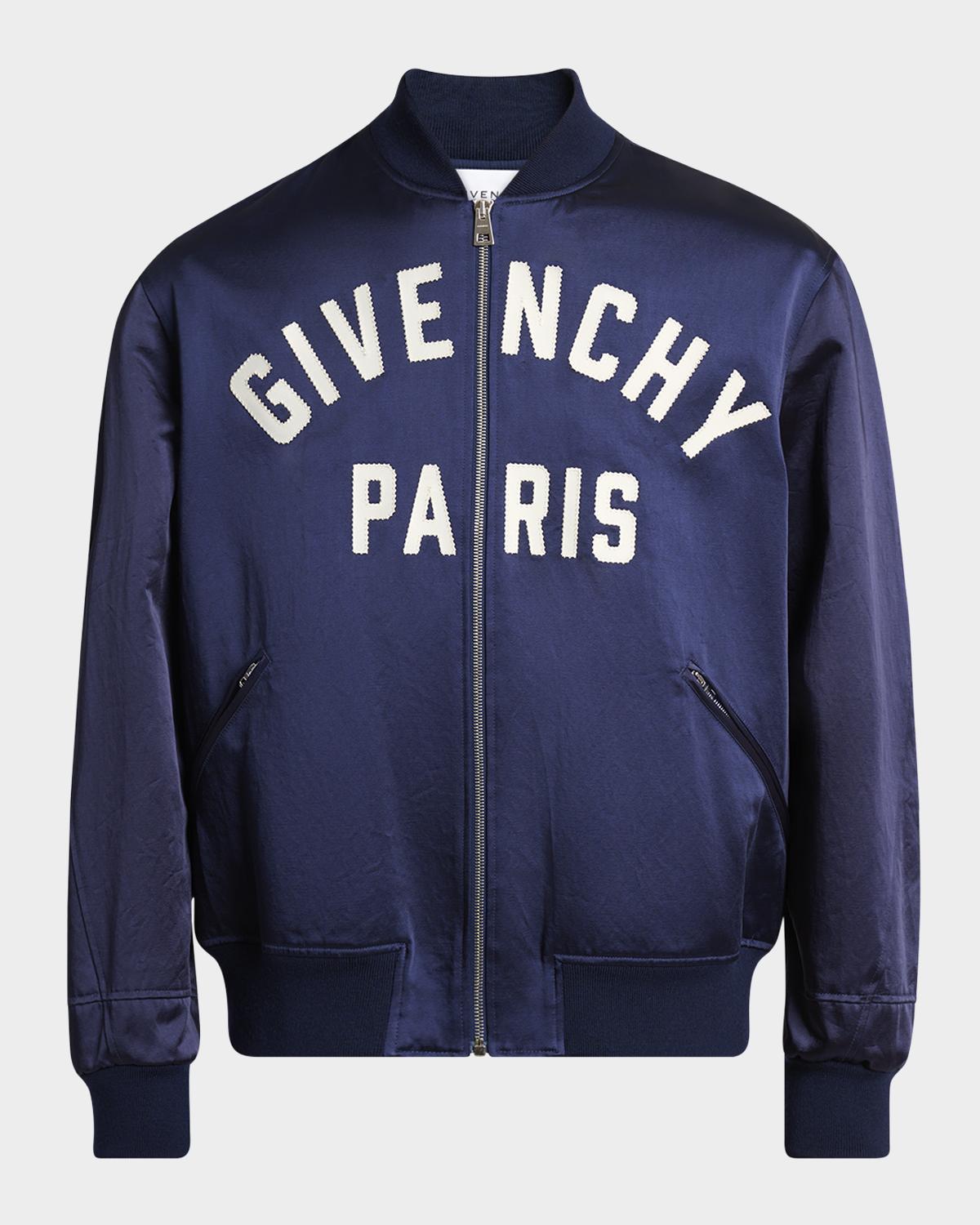 Givenchy Men's Satin Logo Bomber Jacket