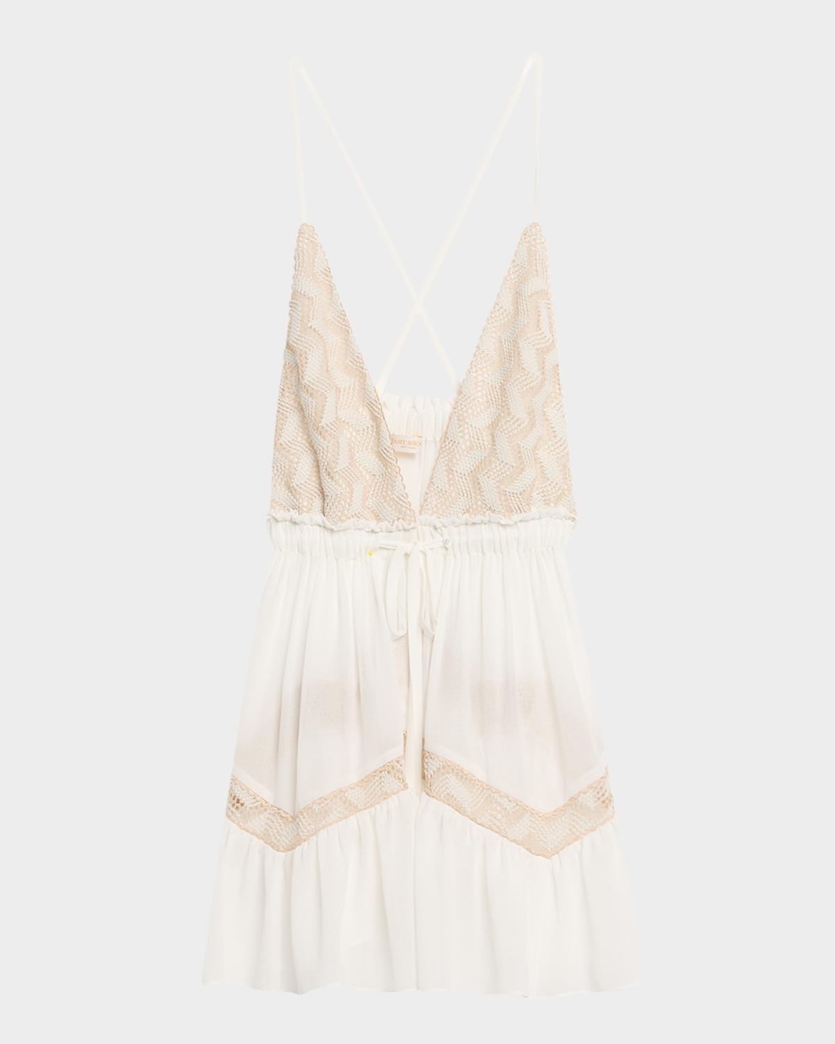 Ramy Brook Kerry Crochet-Trim Mini Dress
