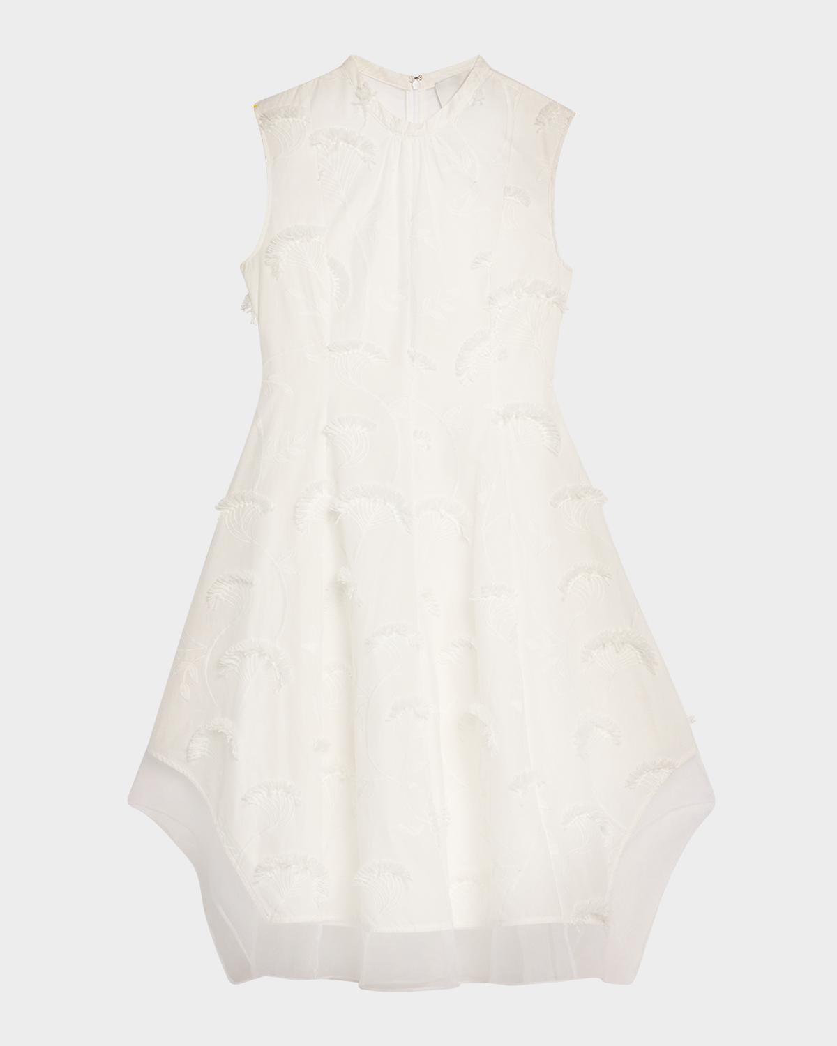 3.1 Phillip Lim Embroidered Organza Sleeveless Midi Dress
