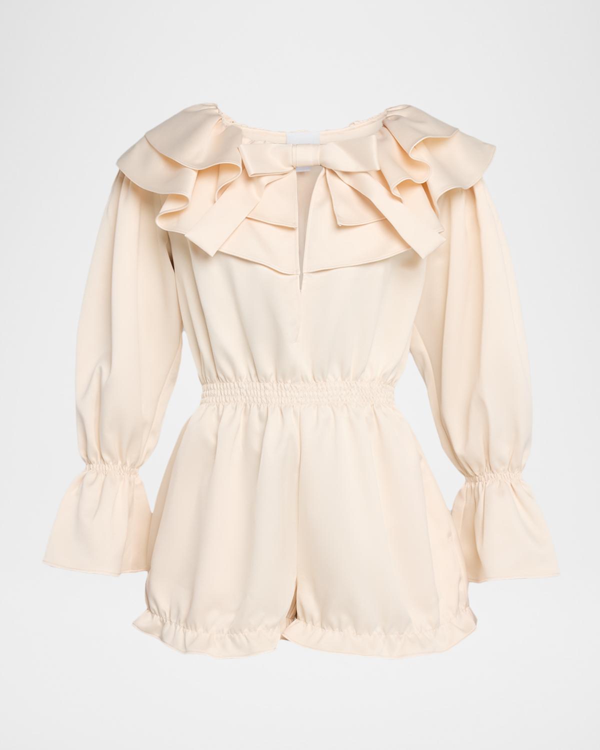 AKNVAS Gemma Long-Sleeve Satin Playsuit