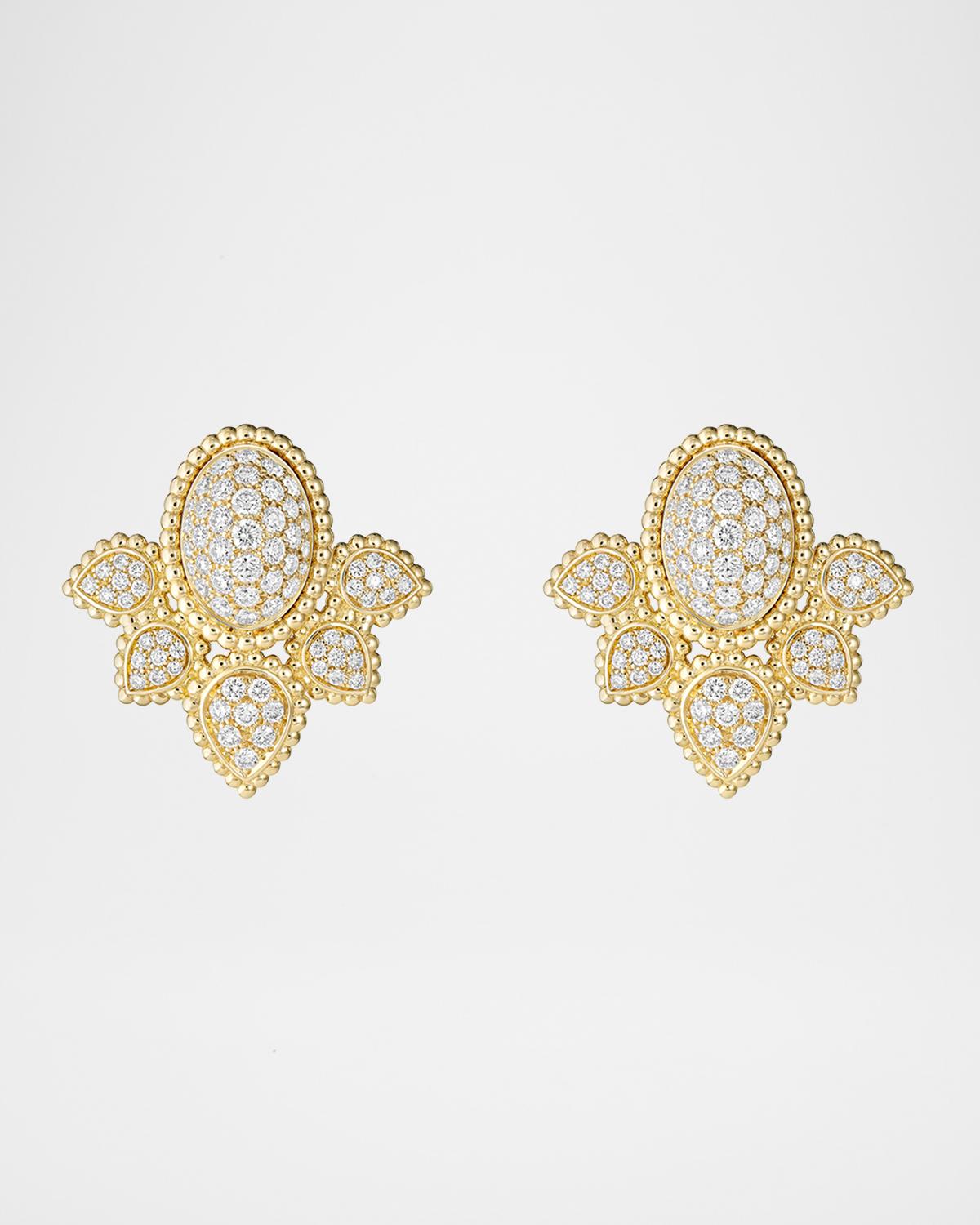 Serpent Boheme Vintage 18K Yellow Gold Diamond Stud Earrings