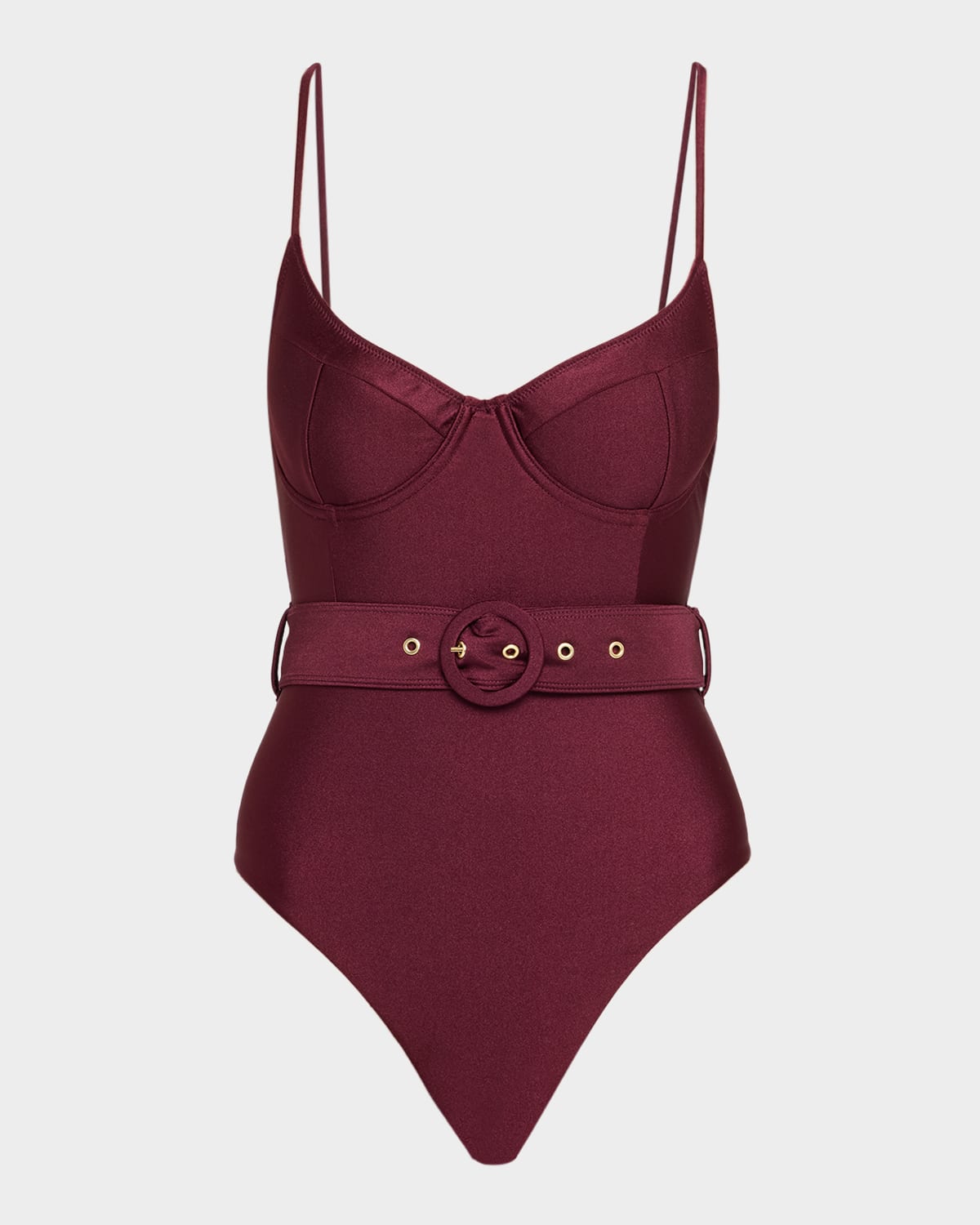 SIMKHAI Noa Belted Bustier One-Piece Swimsuit