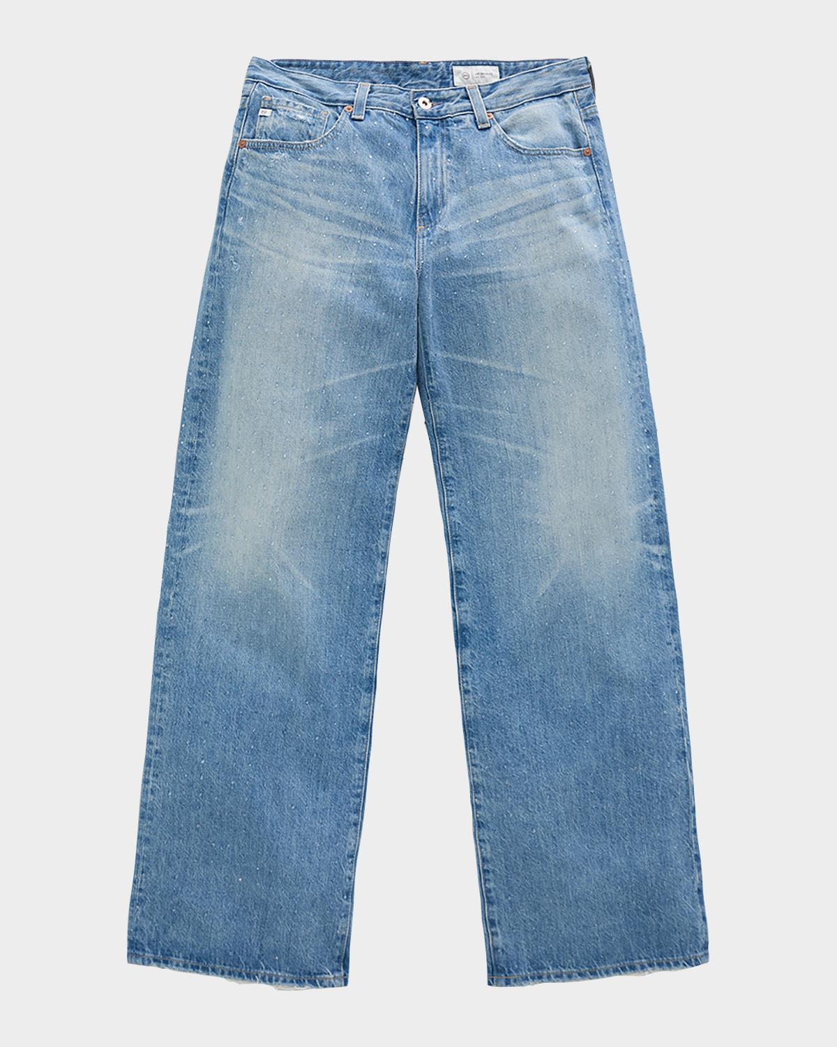 AG Jeans Adria Low-Rise Wide-Leg Jeans
