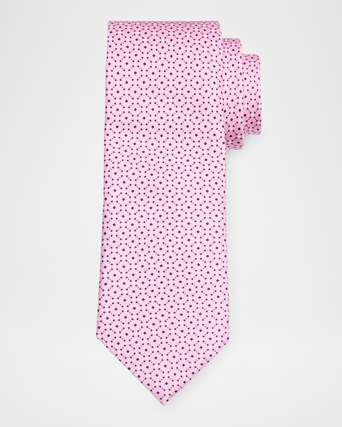ZEGNA Men 's Lattice-Print Silk Tie