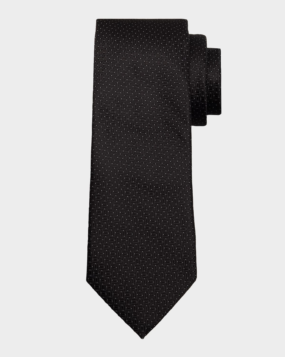 ZEGNA Men 's Micro-Pindot Silk Tie