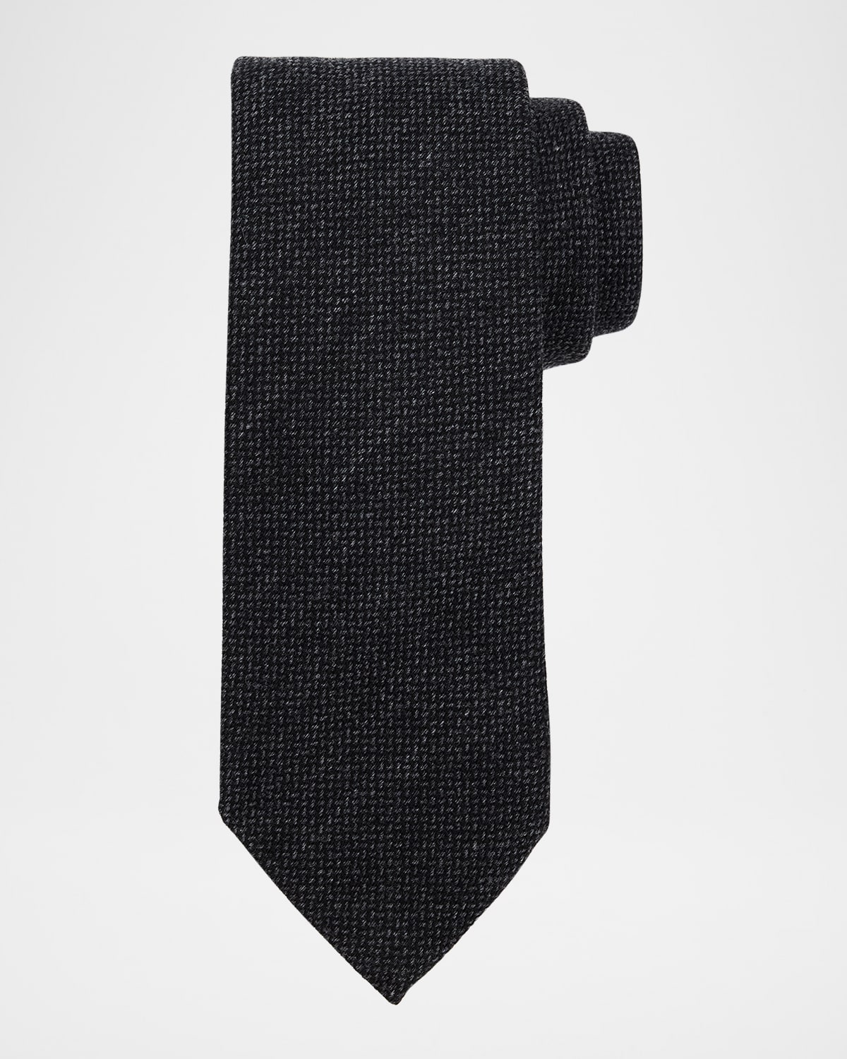 ZEGNA Men 's Textured Wool and Silk Tie