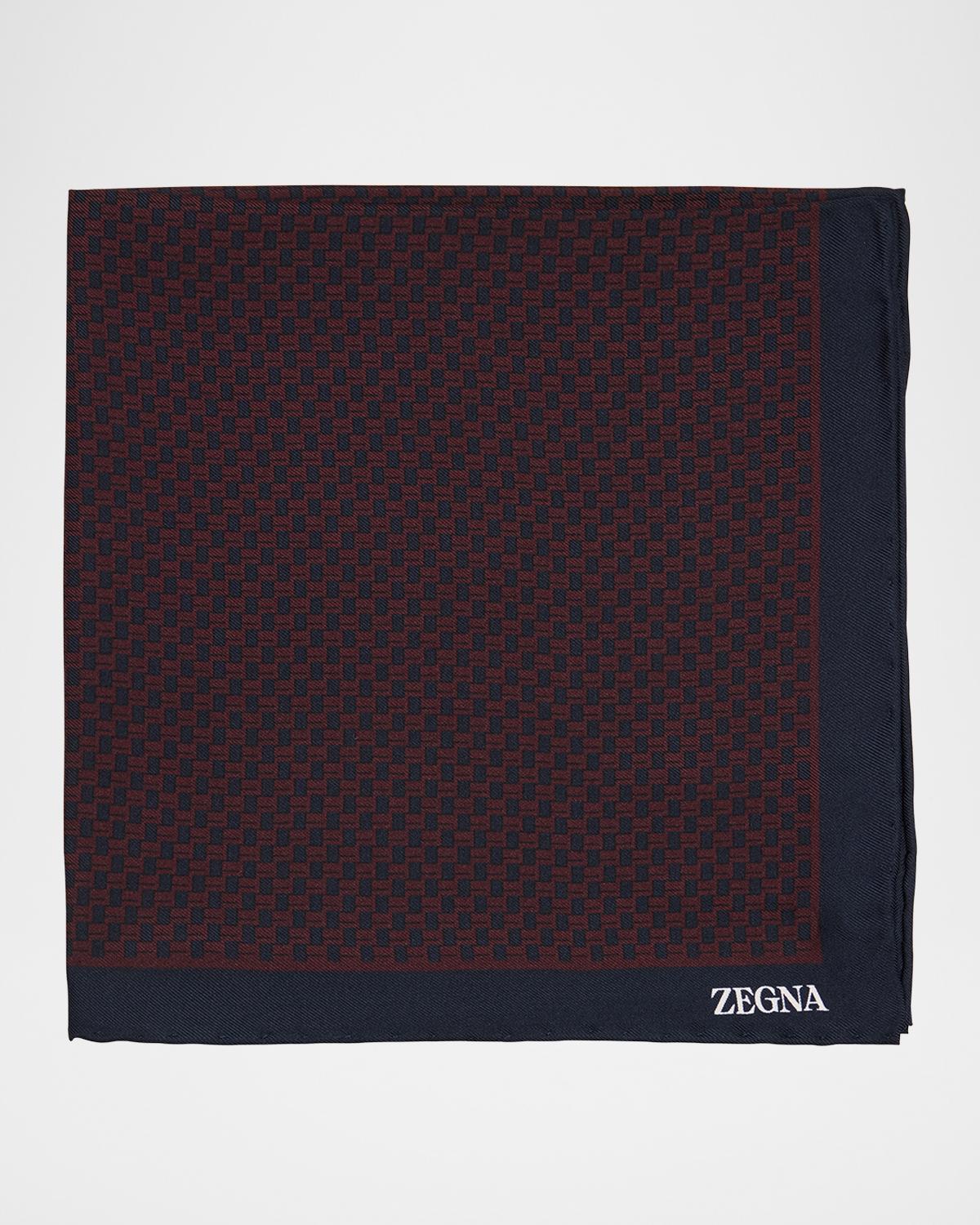ZEGNA Men's Mini Geometric Silk Pocket Square