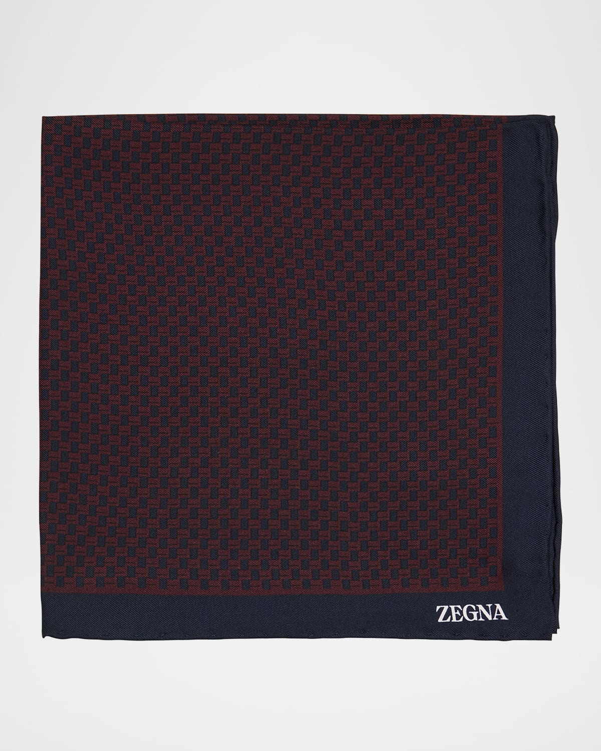 ZEGNA Men 's Mini Geometric Silk Pocket Square