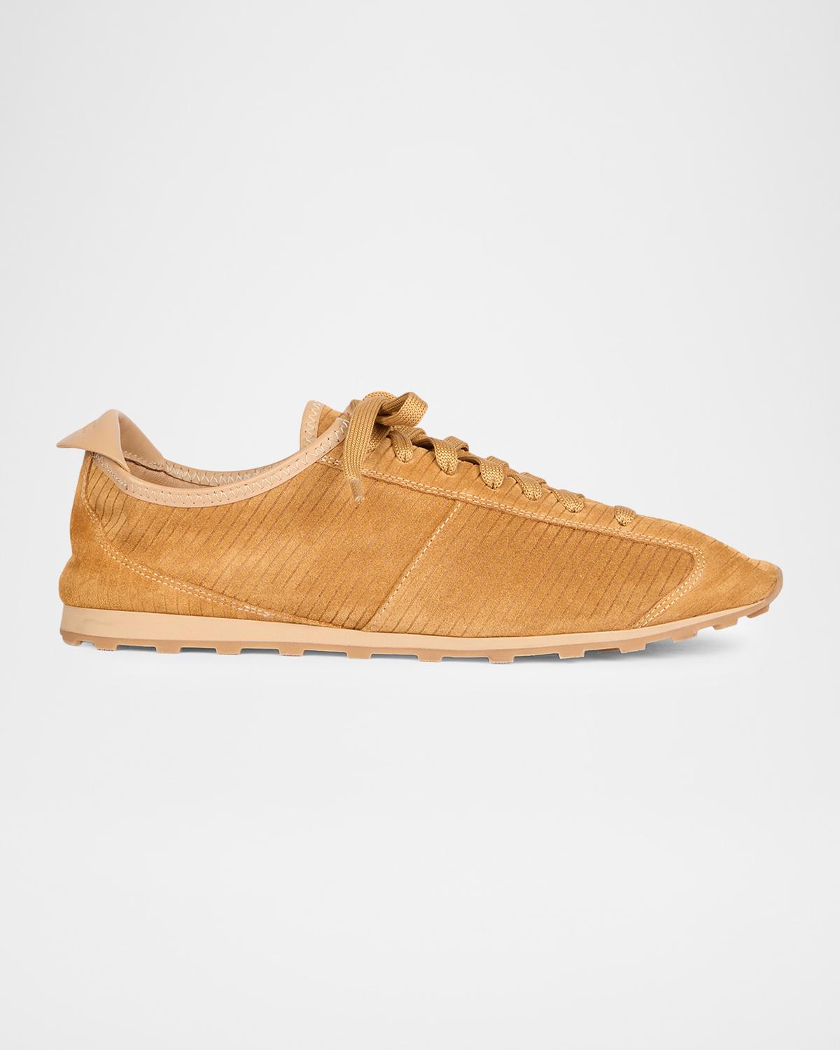 Jacquemus Men's Les Tennis Corduroy-Embossed Suede Sneakers