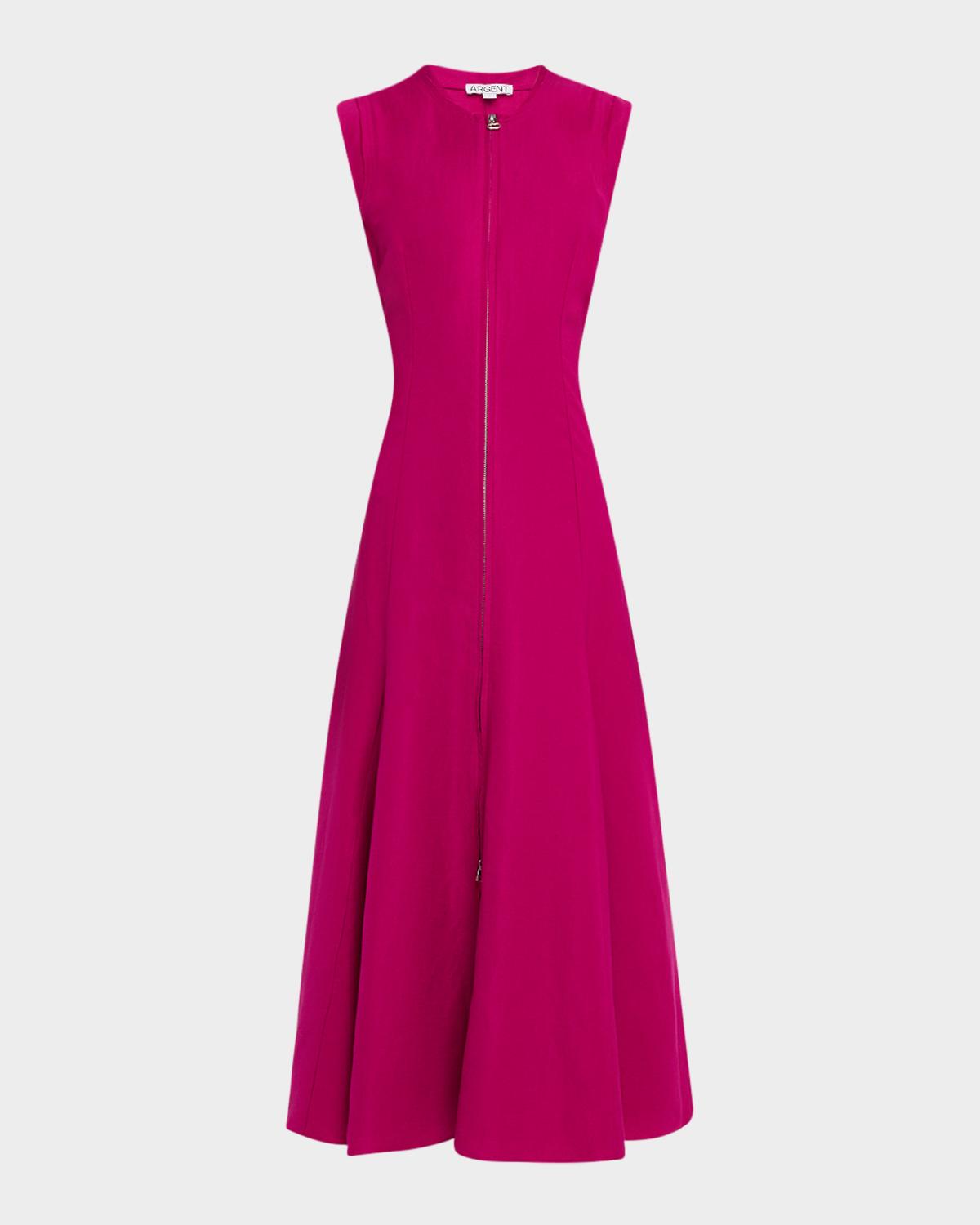 ARGENT Cornelia Viscose-Linen Twill Midi Dress