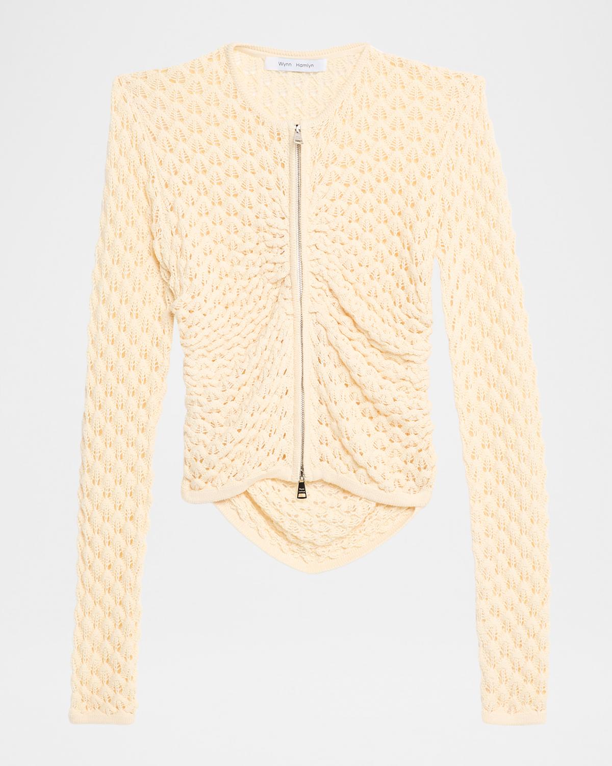 Wynn Hamlyn Pointelle Zip Cardigan