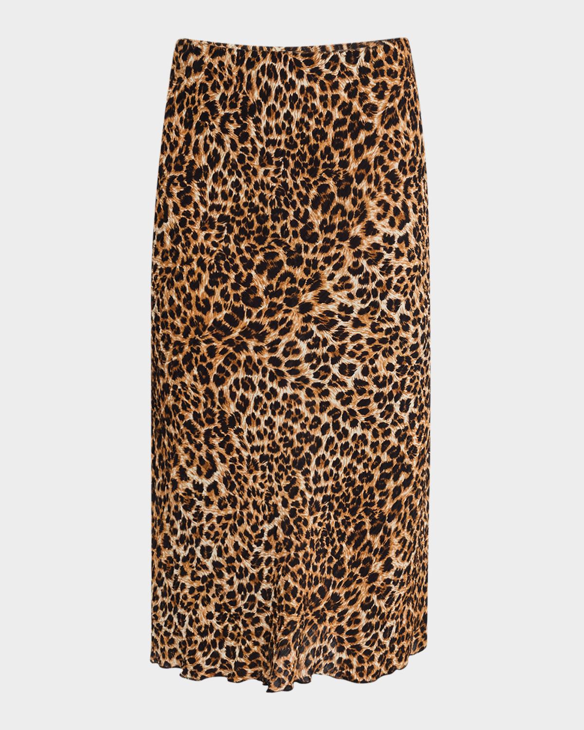 Nanushka Zarina Ocelot-Print Slip Skirt