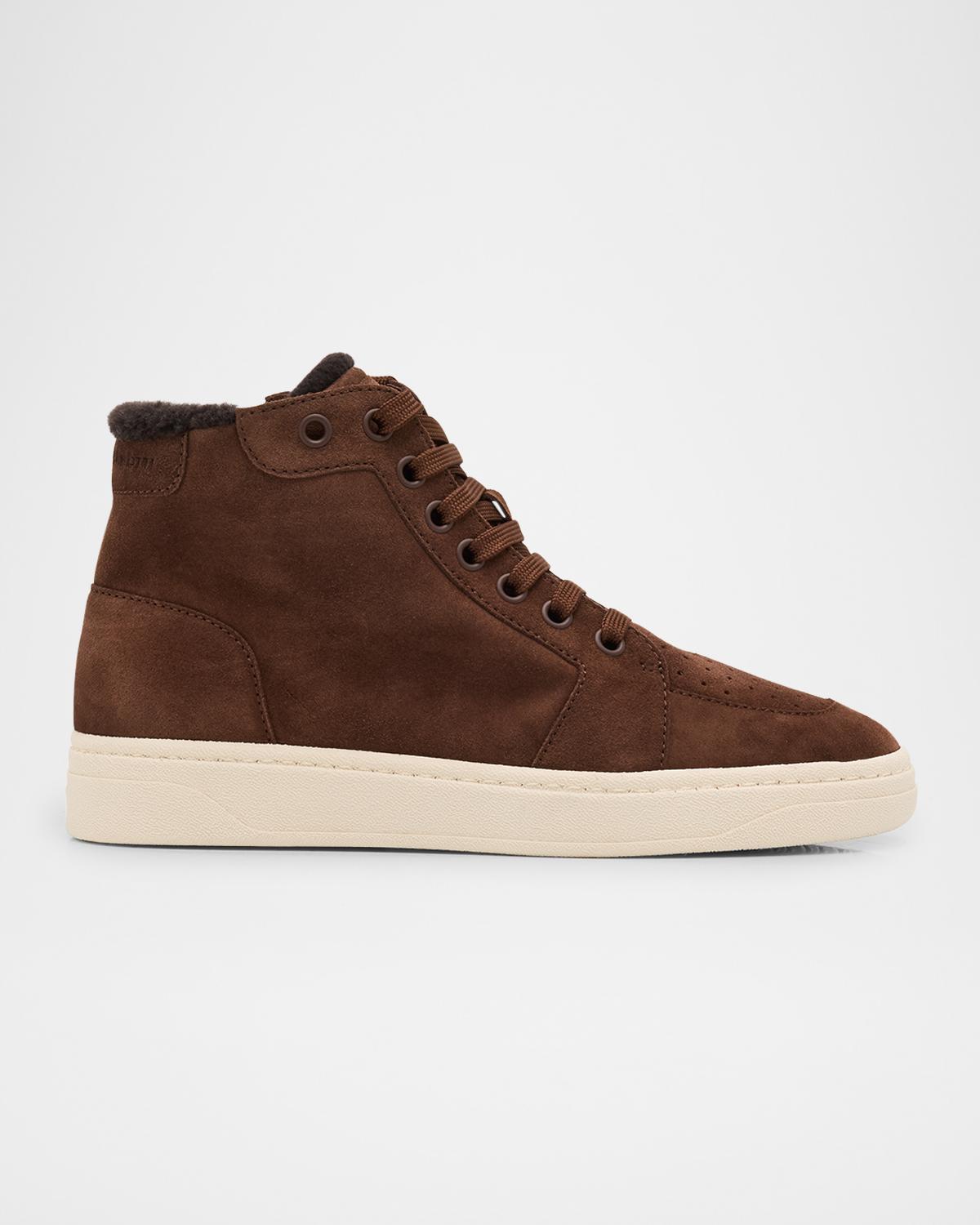 Giuseppe Zanotti Men's GZ 94 Scarpa Suede Shearling-Lined Zip-Up Sneakers