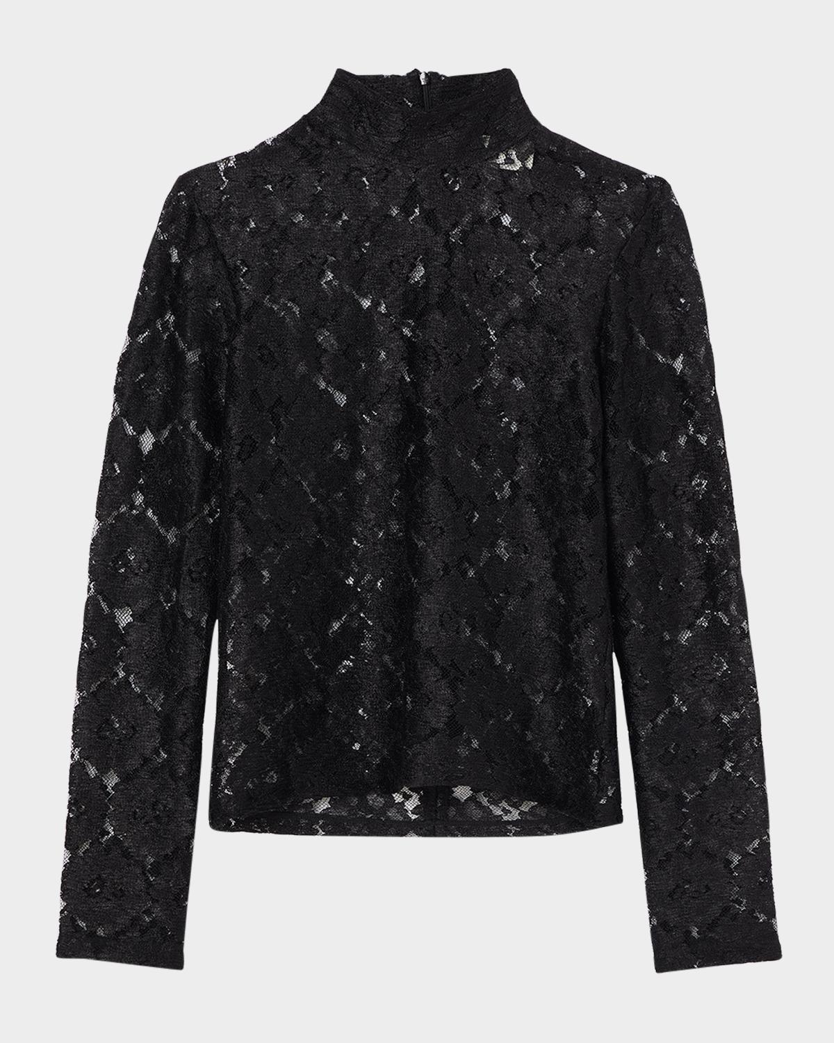Róhe Lace Turtleneck Top