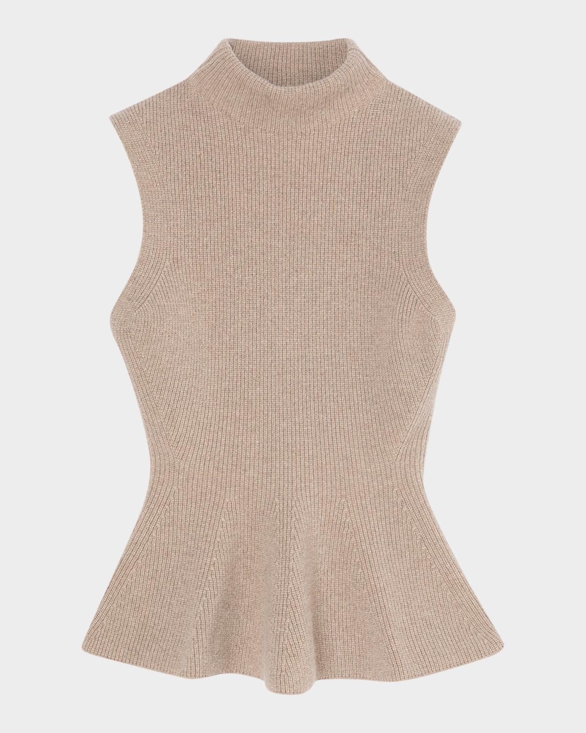 Róhe Sleeveless Wool-Cashmere Peplum Sweater